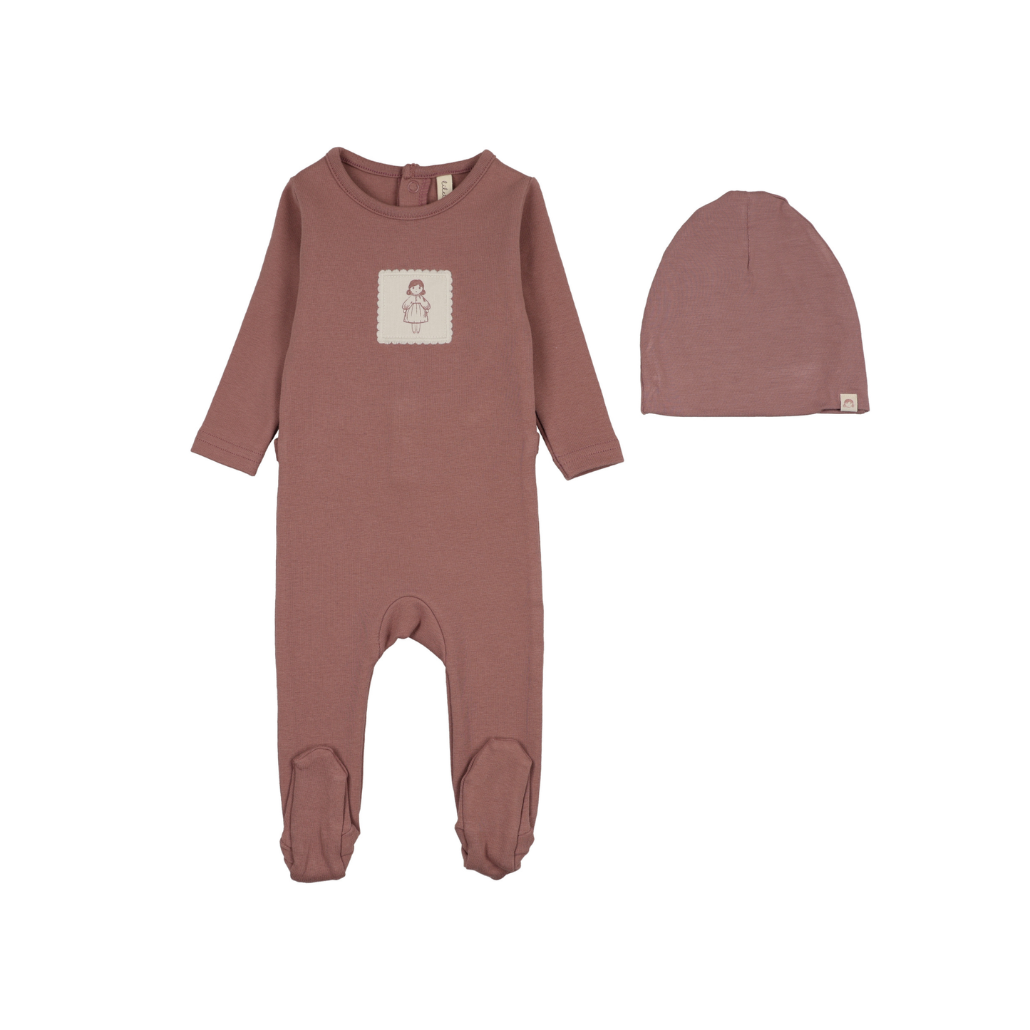 Lilette Mauve Graphic Tag Footie Set