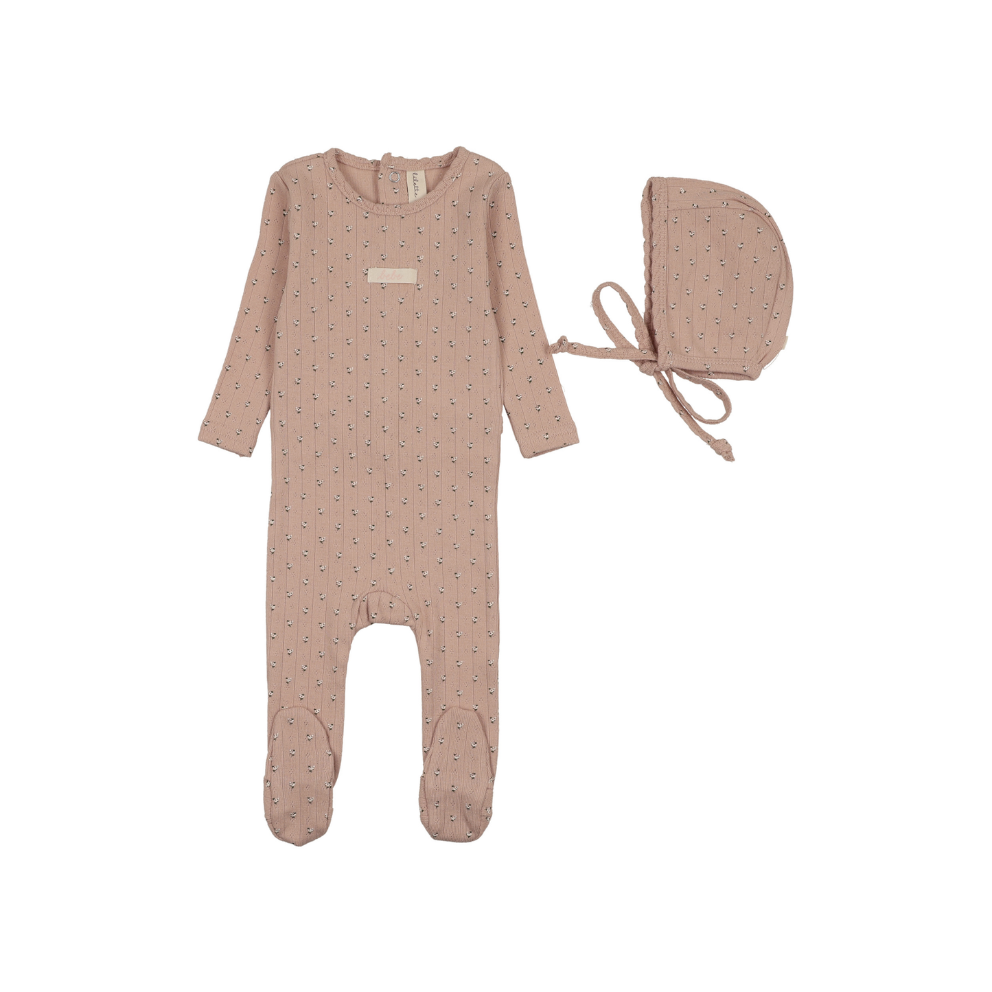 Lilette Dusty Pink Floret Print Footie Set