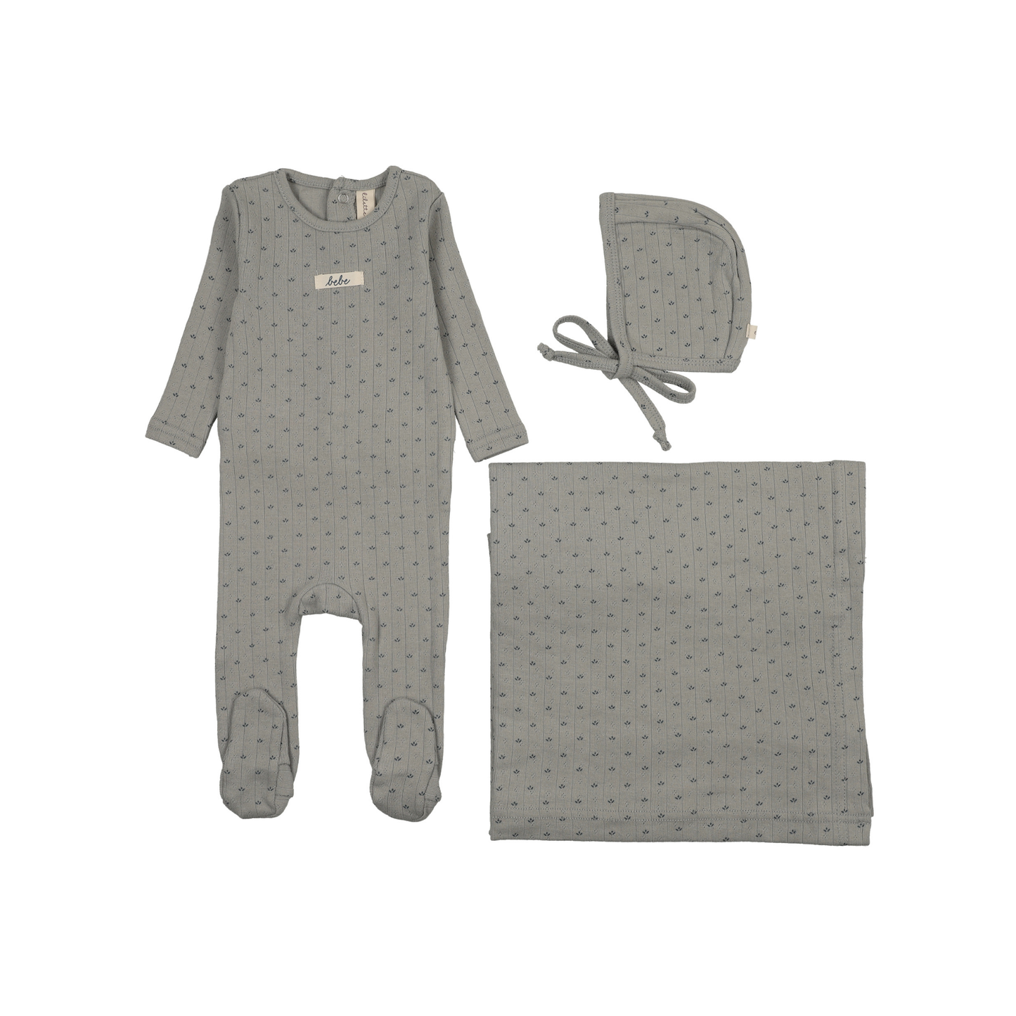 Lilette Light Blue Floret Print Layette Set