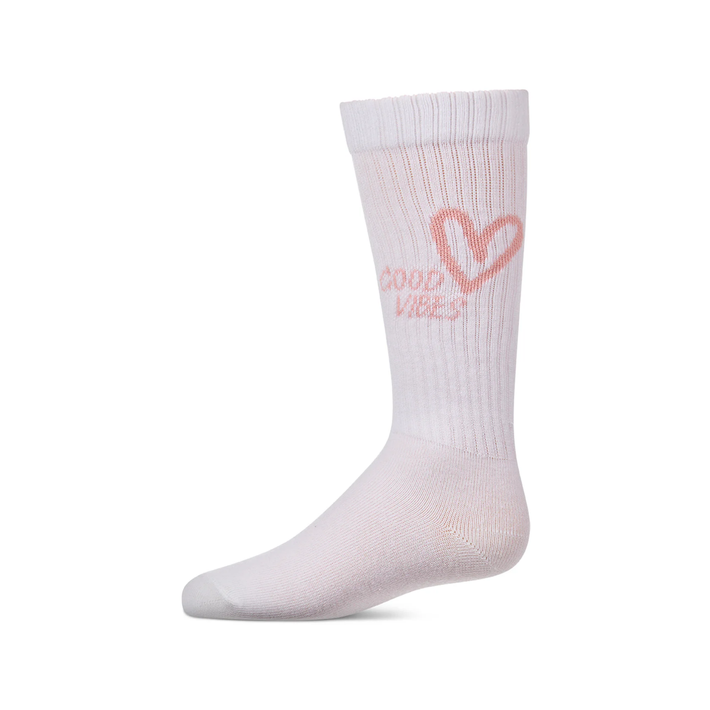 Memoi Blush Good Vibes Heart Knee High