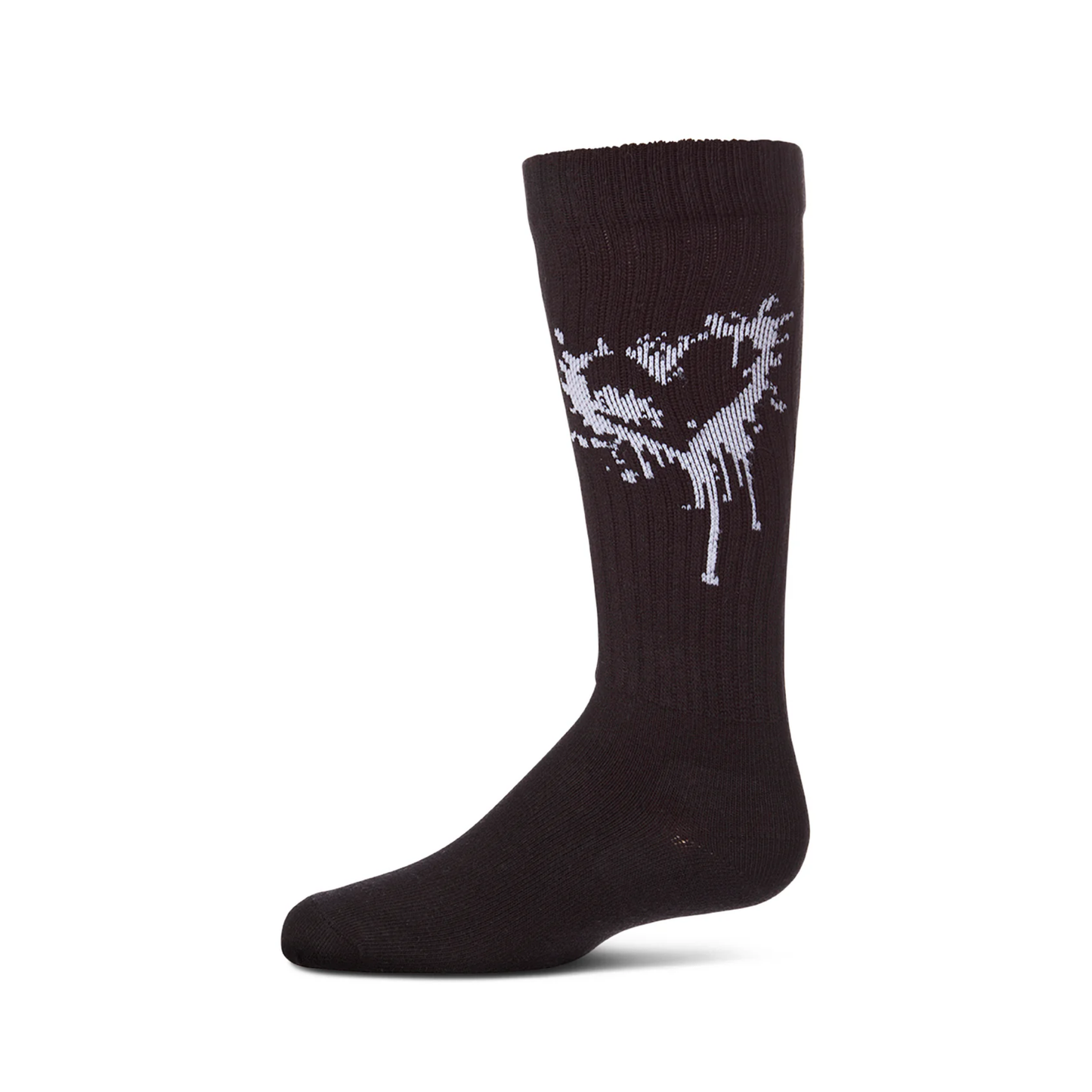 Memoi Black Dripping Heart Knee High
