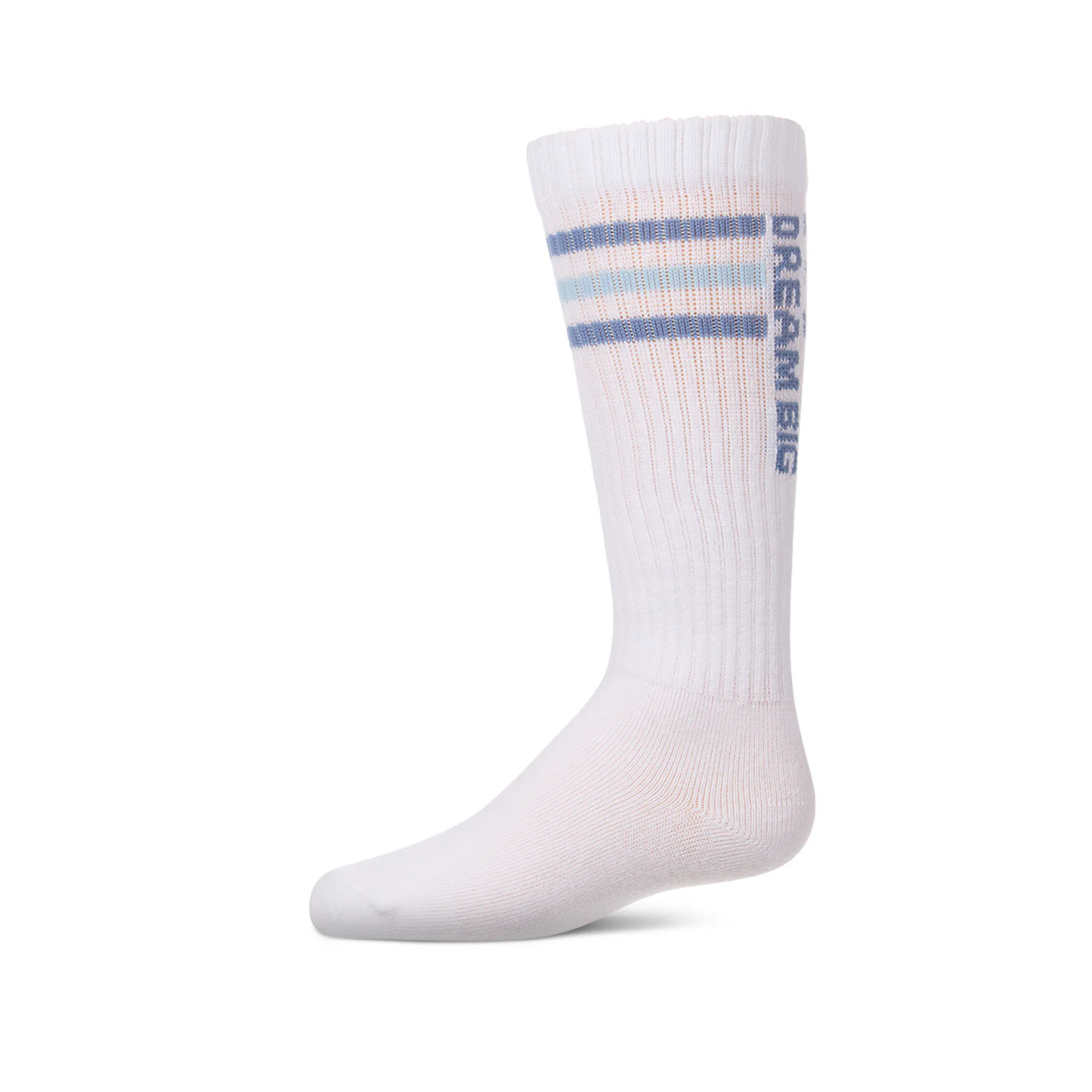 Memoi Blue Triple Stripe Dream Big Knee High