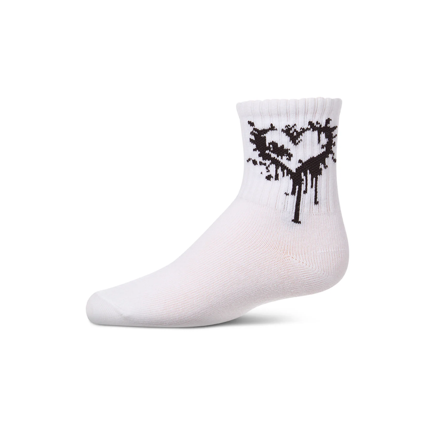 Memoi White Dripping Heart Crew