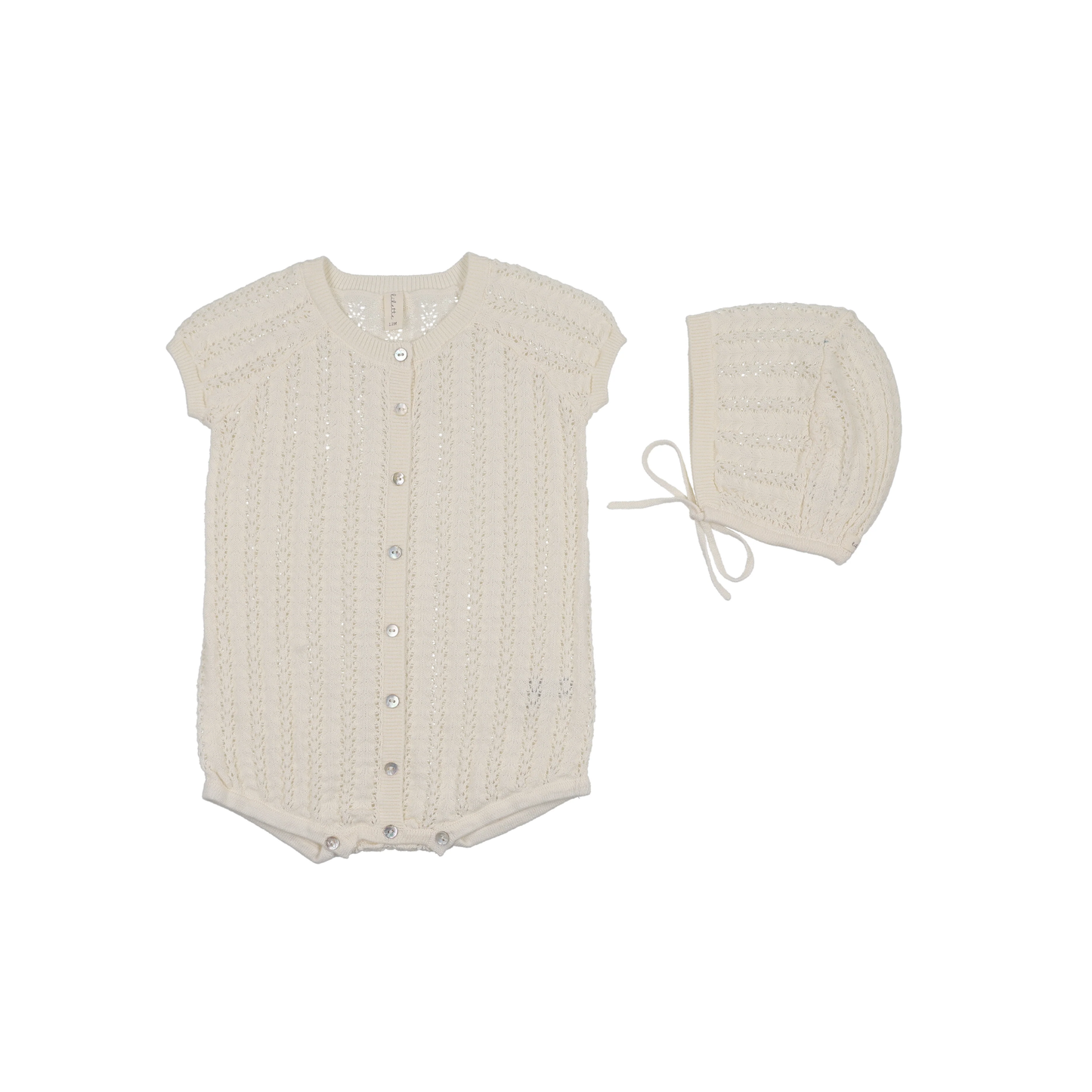 Lilette Cream Crochet Knit Romper