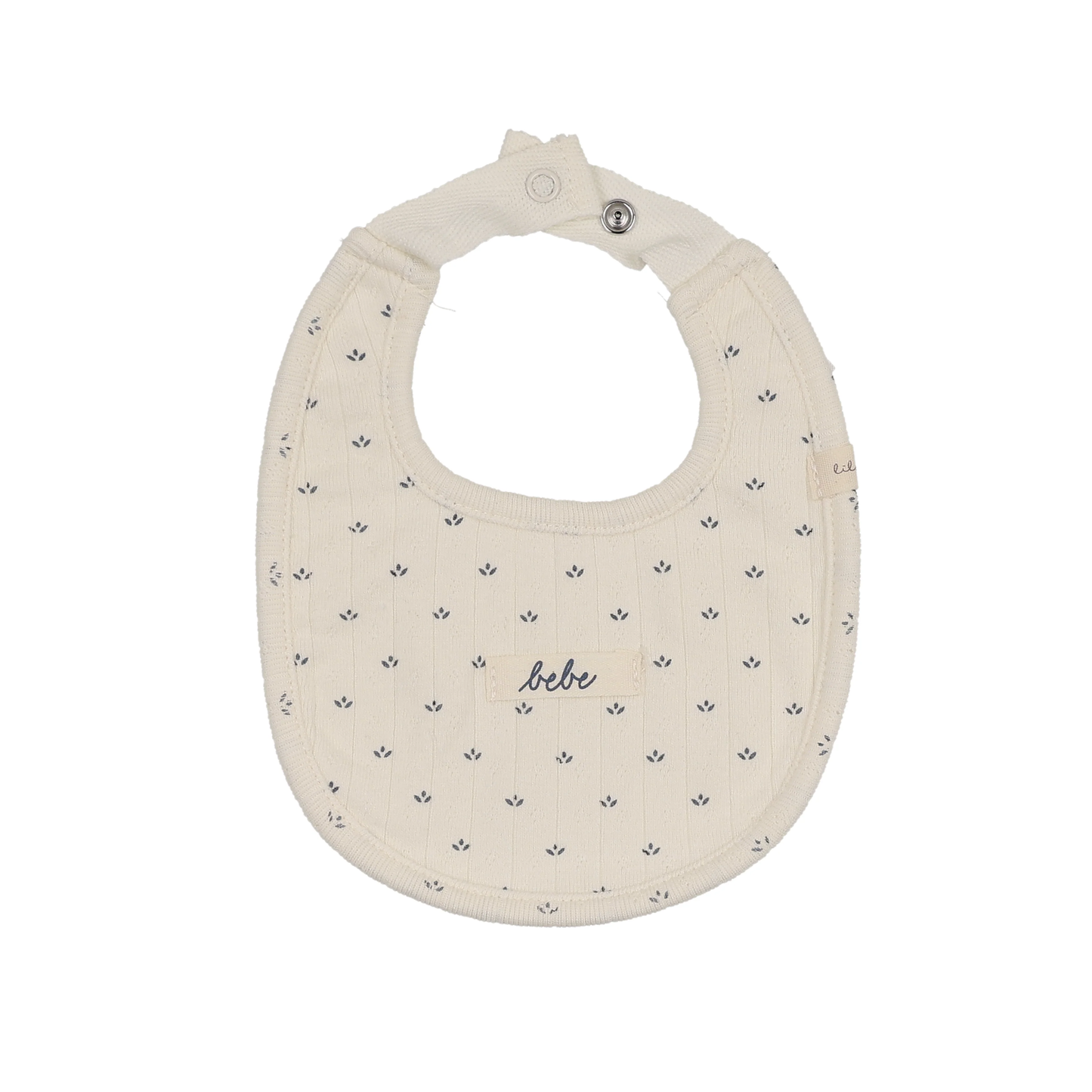 Lilette Cream/Blue Floret Print Bib
