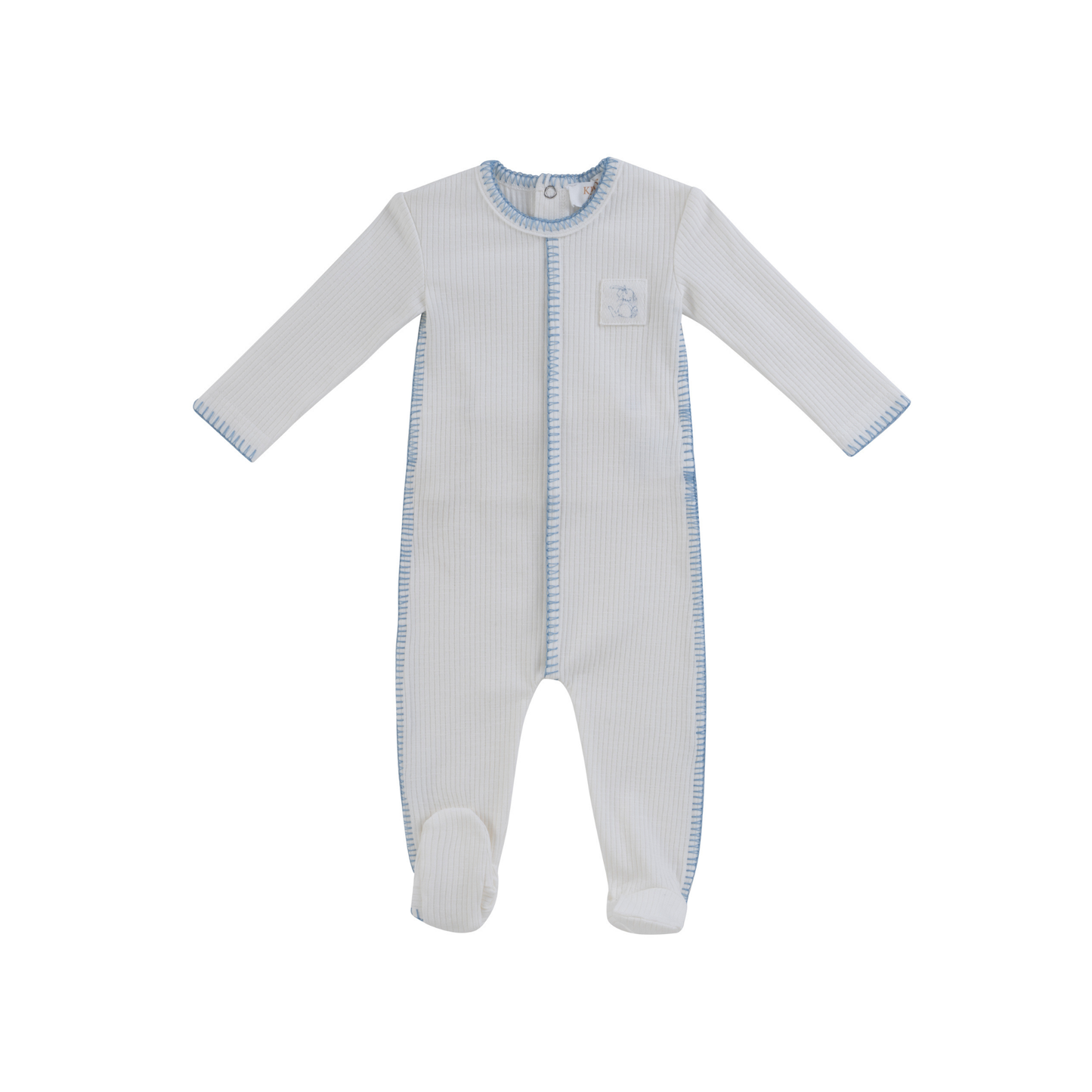 Kipp Baby Blue Bunny Rib Footie