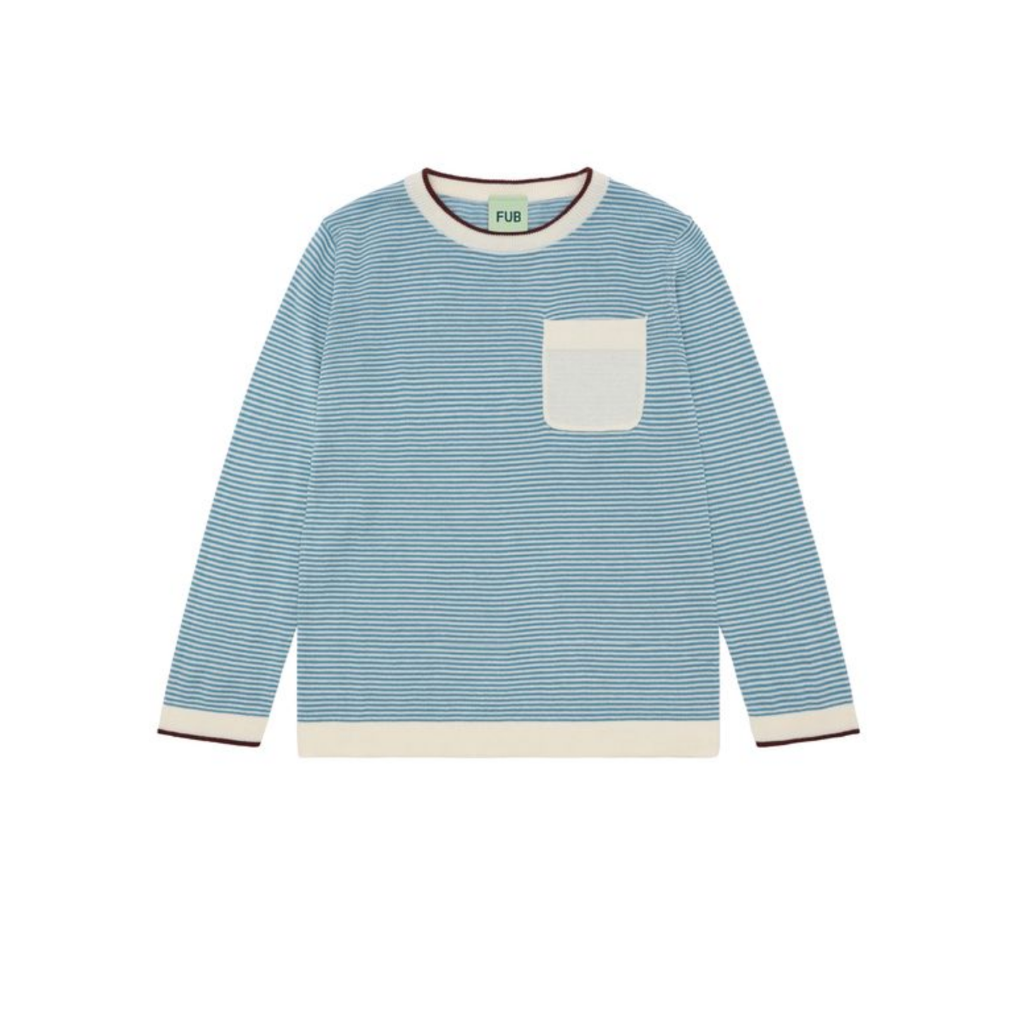 Fub Ecru/Sea Striped Crew Long Sleeve Sweater