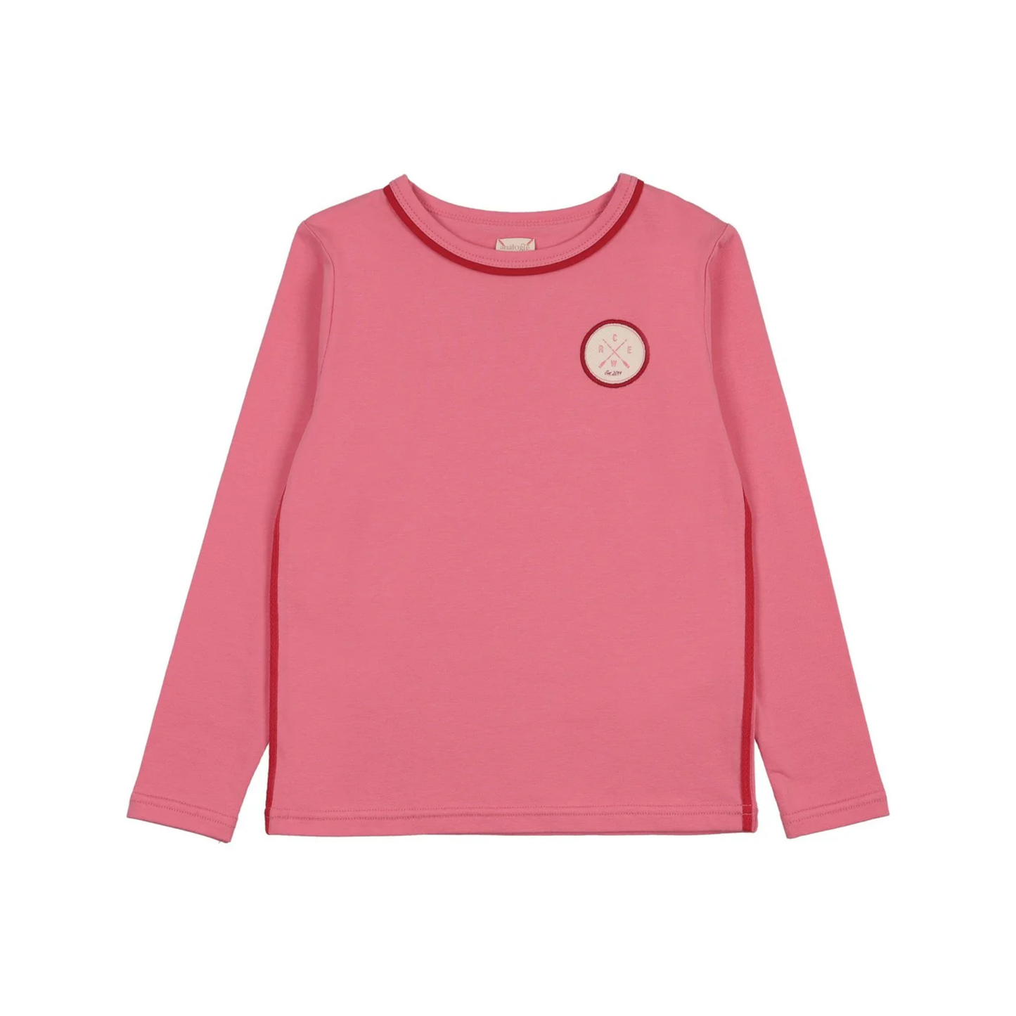 Analogie Fresh Pink Boating Crew Long Sleeve Tee