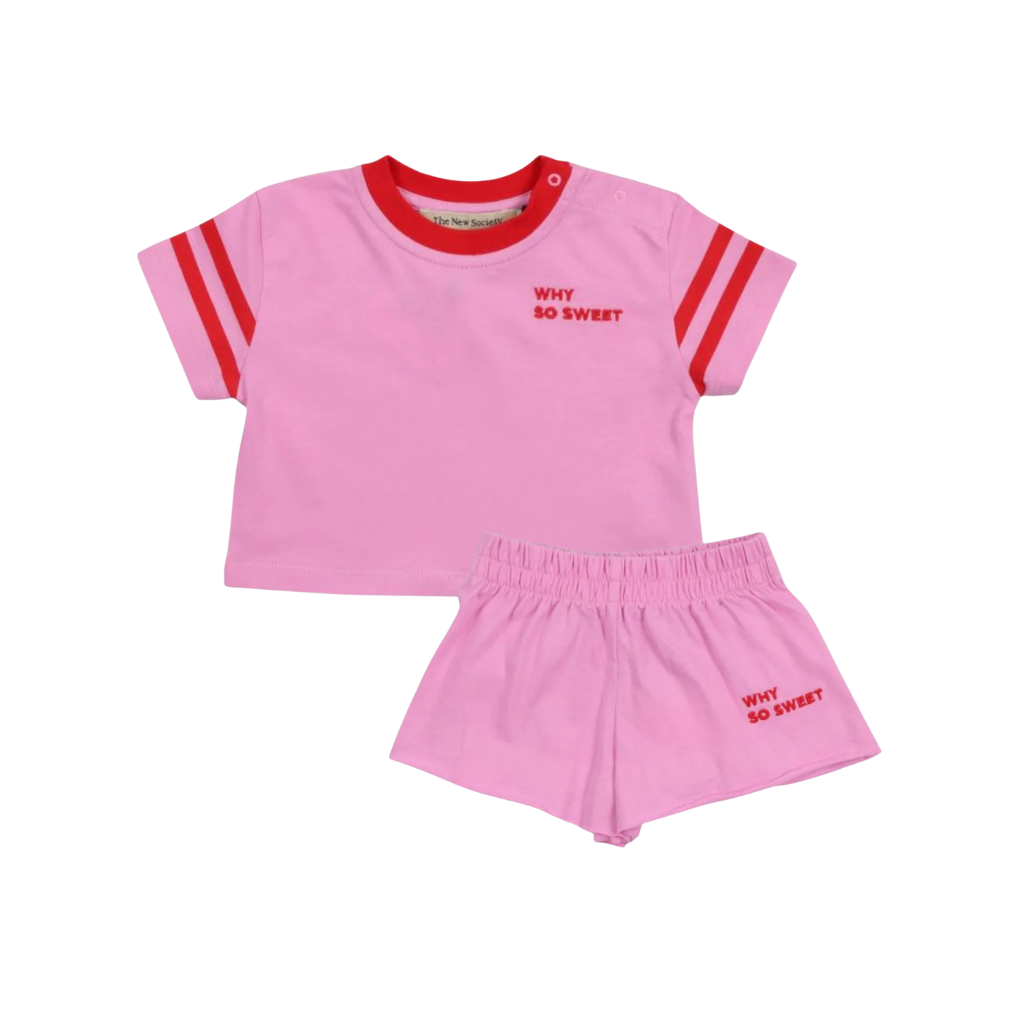 The New Society Pink Lavander Canna Shorts Set