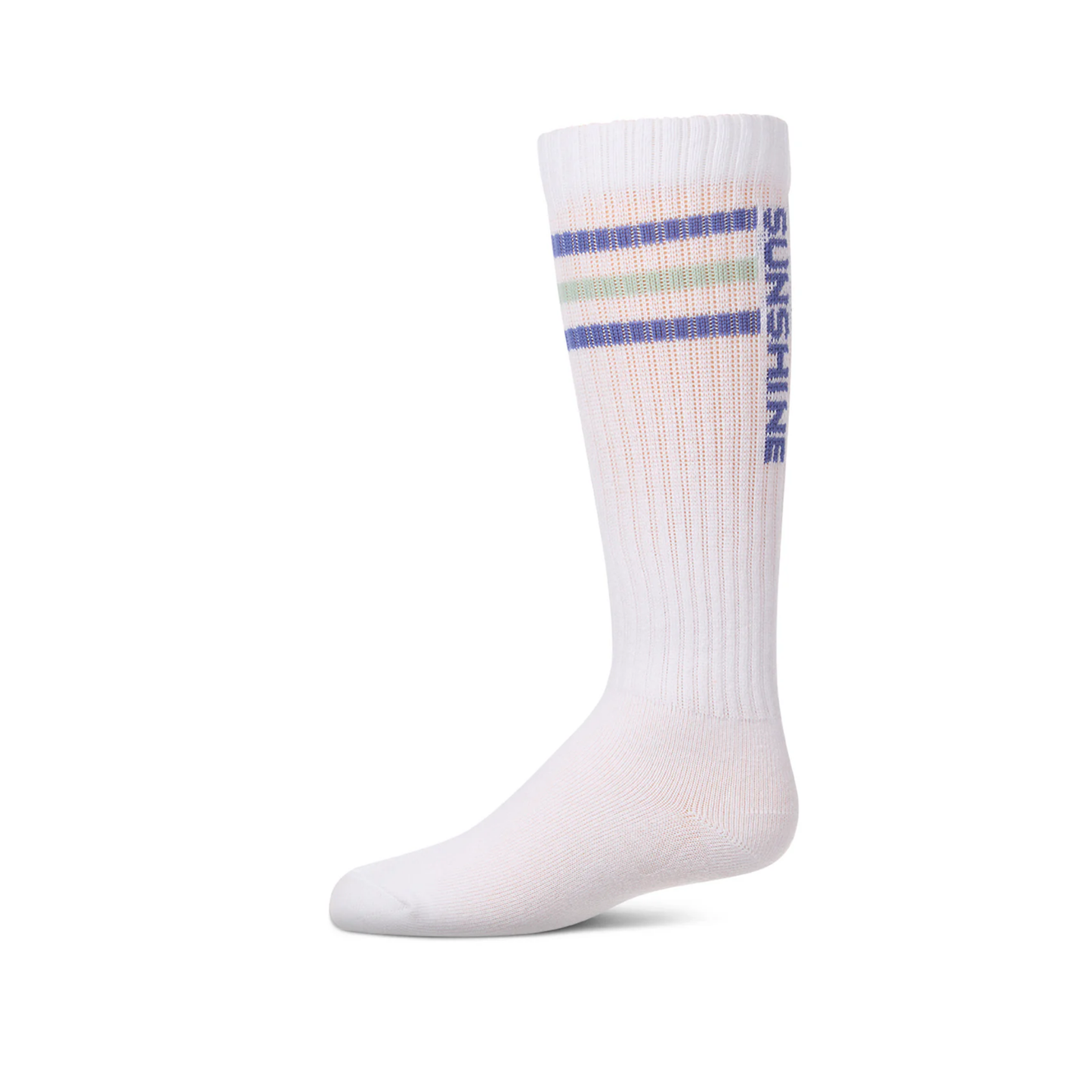 Memoi Blue Triple Stripe Sunshine Knee High