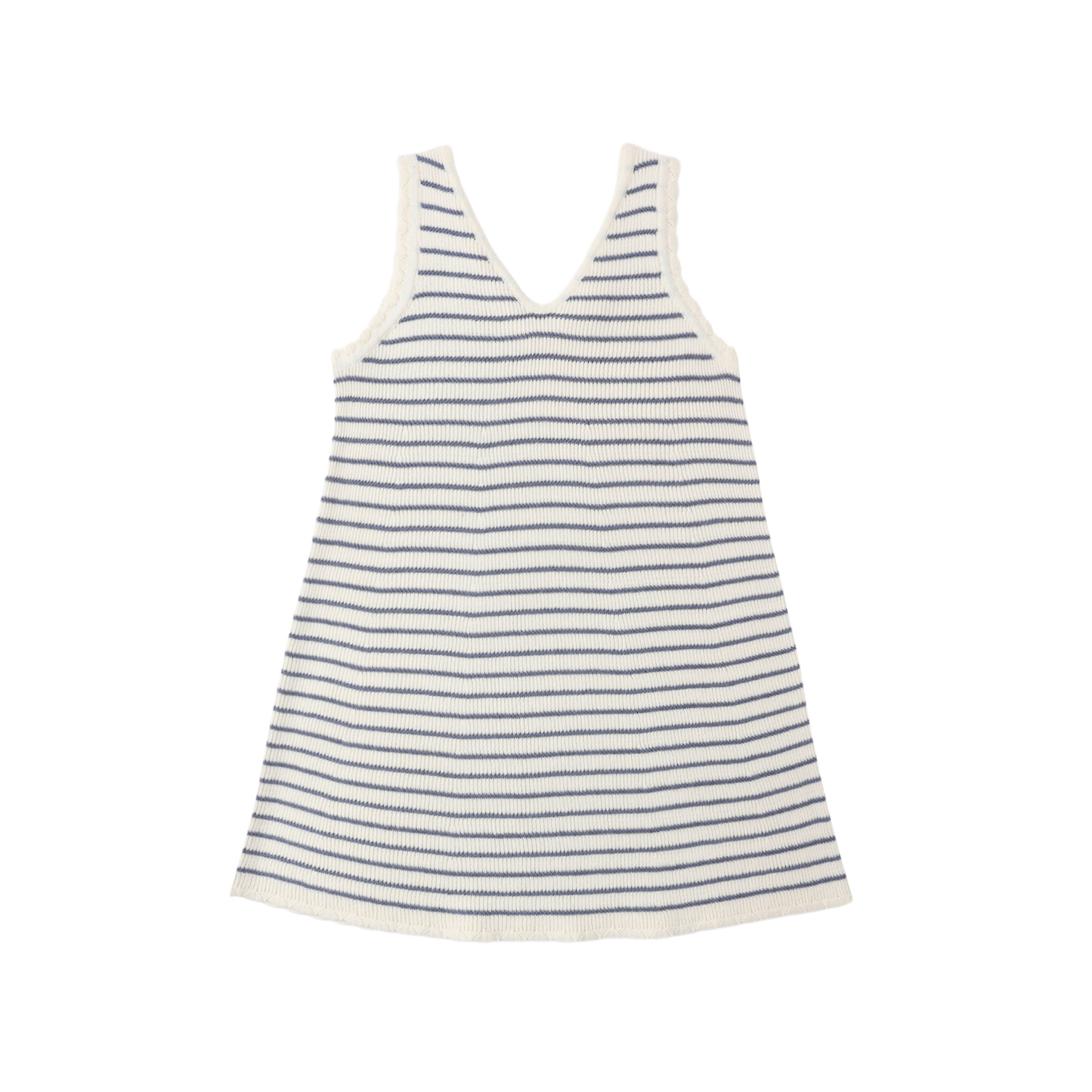 Rylee+Cru Ivory Marine Stripe Crochet Short Dress