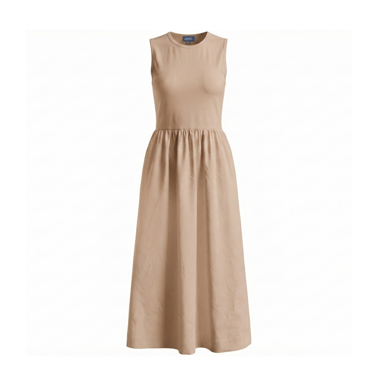 Noni Light Beige Midi Sleeveless Jumper