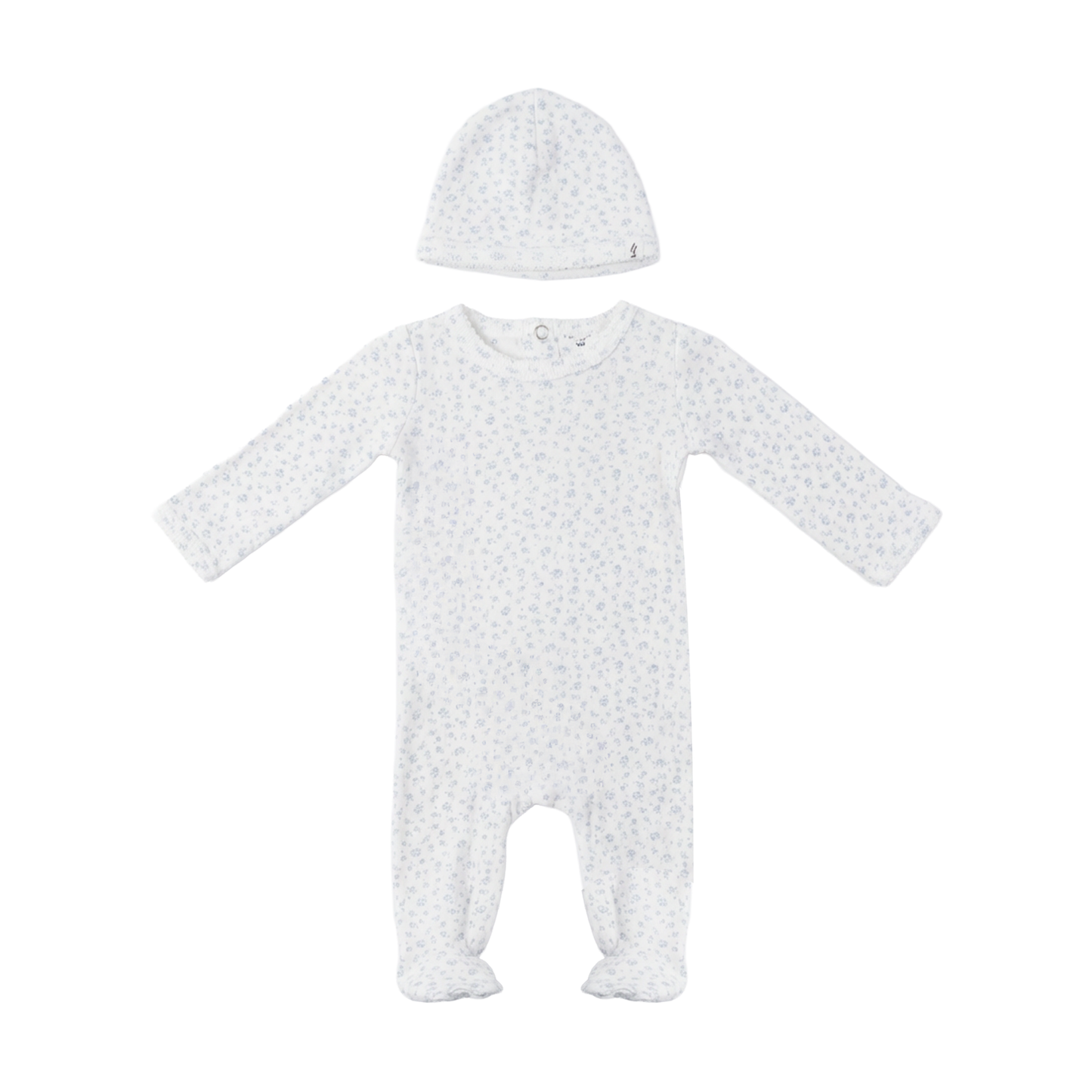 Little Fragile White Flower Pointelle Romper Set