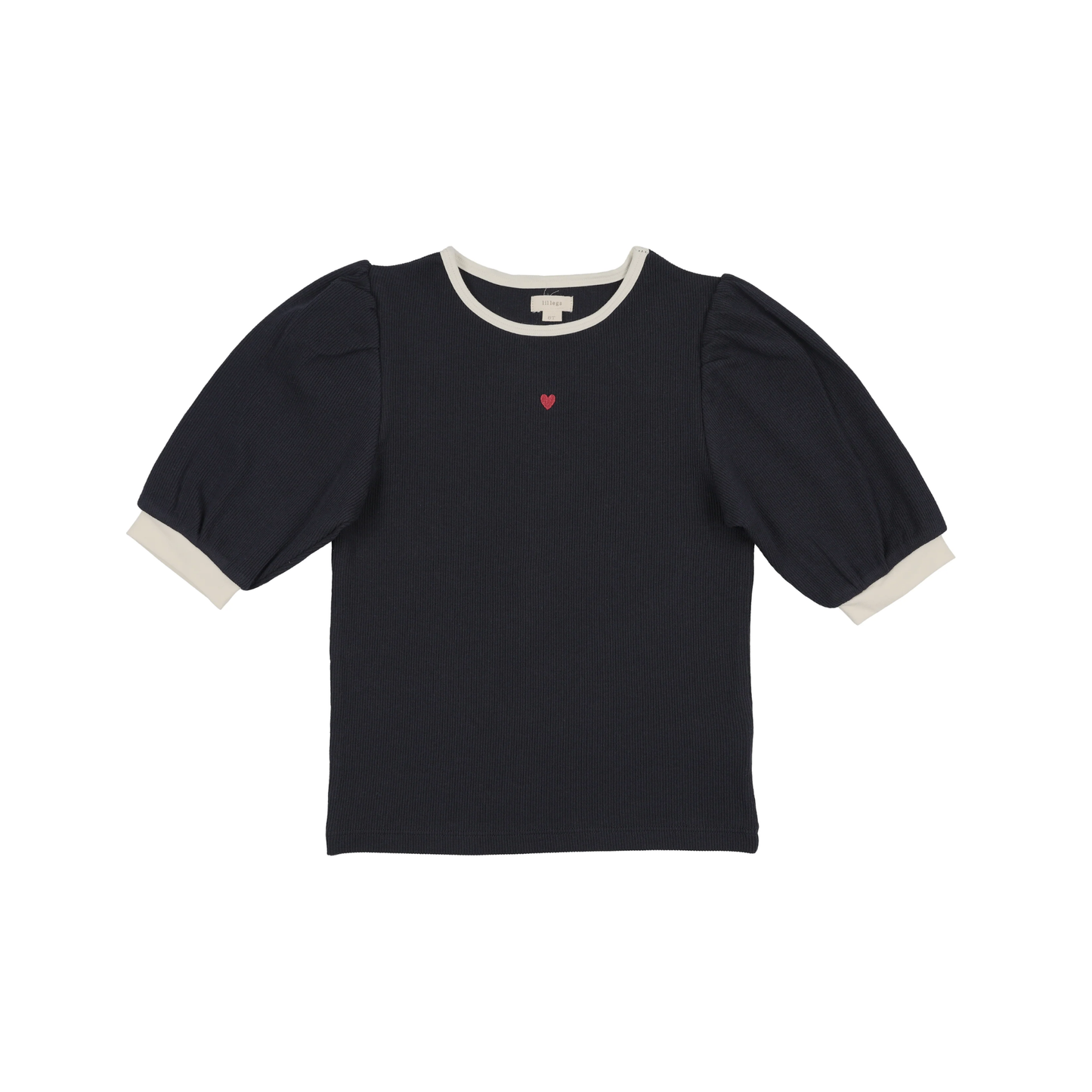 Lil Legs Navy Fitted Rib Tee 3/4 Sleeve