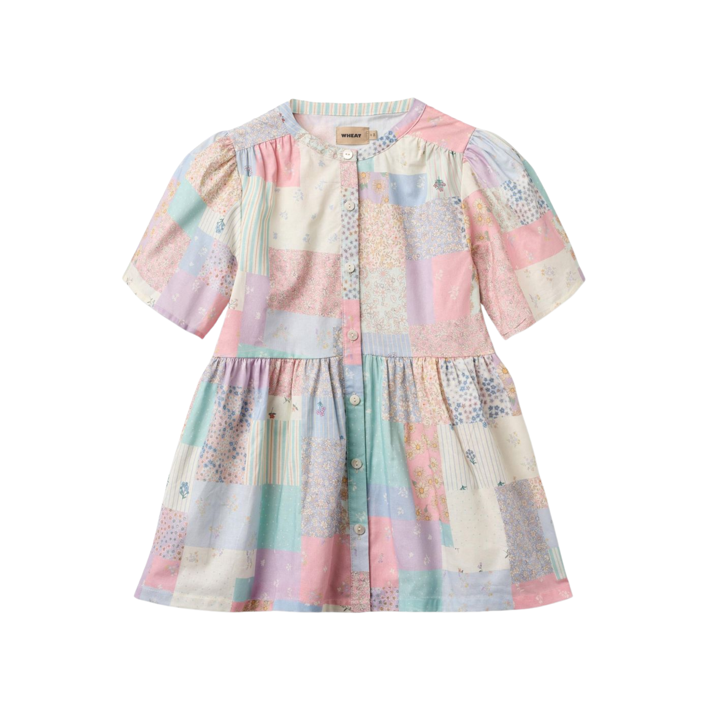 Wheat Watercolor Annabell Patchwork Flower Dress