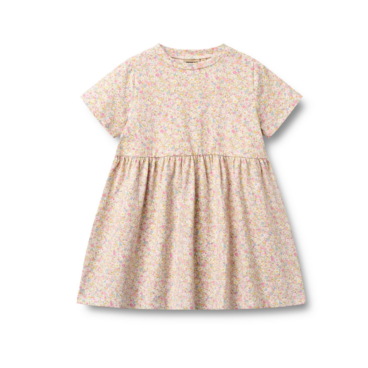 Wheat Blush Anna Flower Meadow Short Sleeve Dress