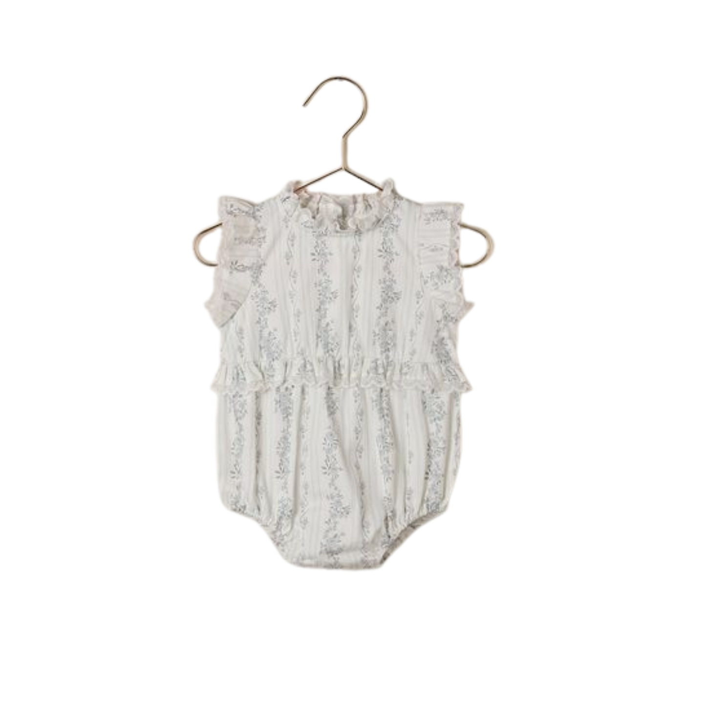 Noralee Natural Alice French Floral Stripe Romper