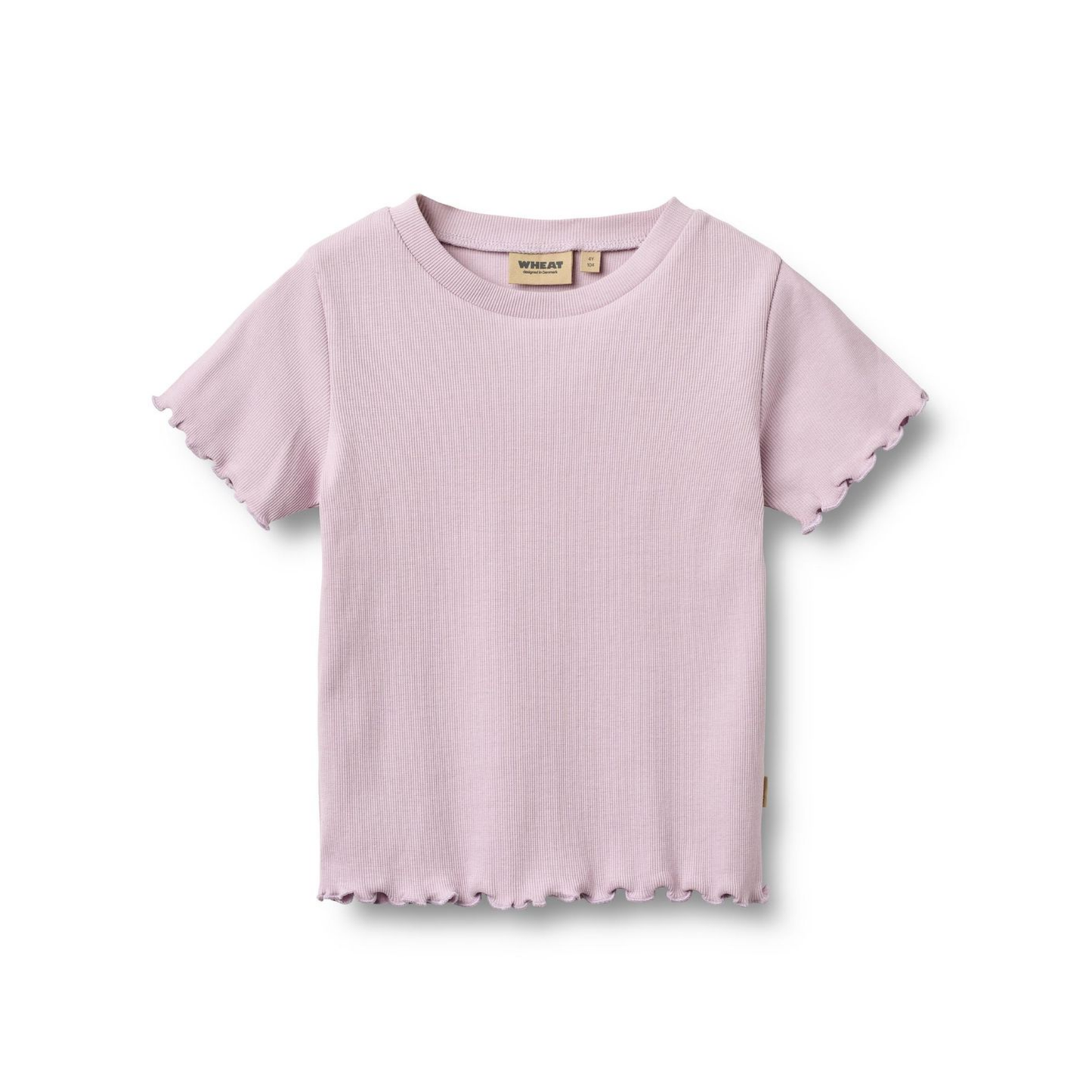 Wheat Lavender Alicia Rib Short Sleeve Tee