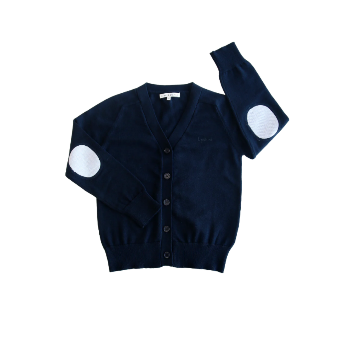 Little Parni Navy Blue Patch Cardigan