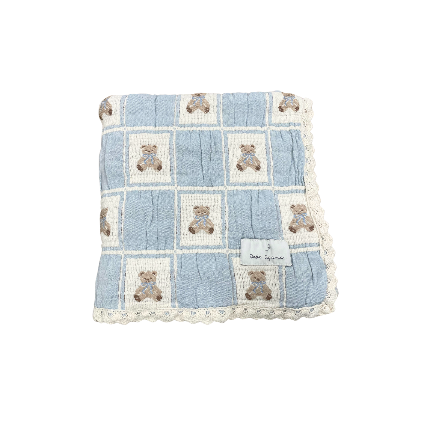 Bebe Organic Teddy Blue Teddy Bear Blanket