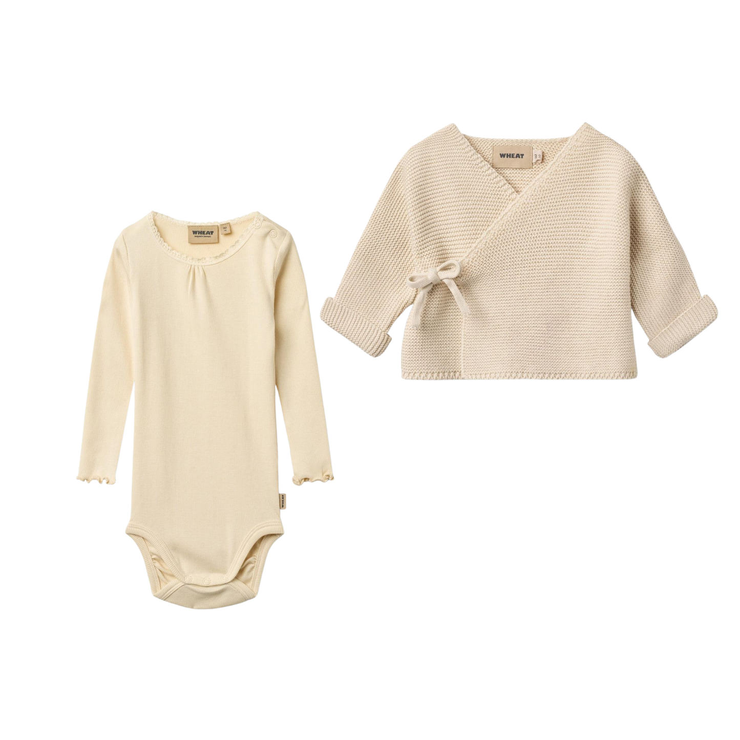 Wheat Siva Long Sleeve Wrapover Top Set