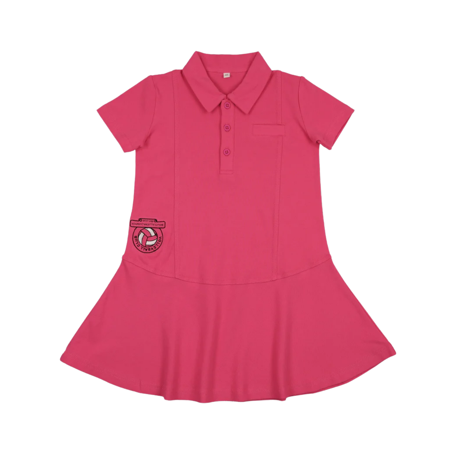 Bonjoy Hot Pink Volleyball Club Short Sleeve Dress