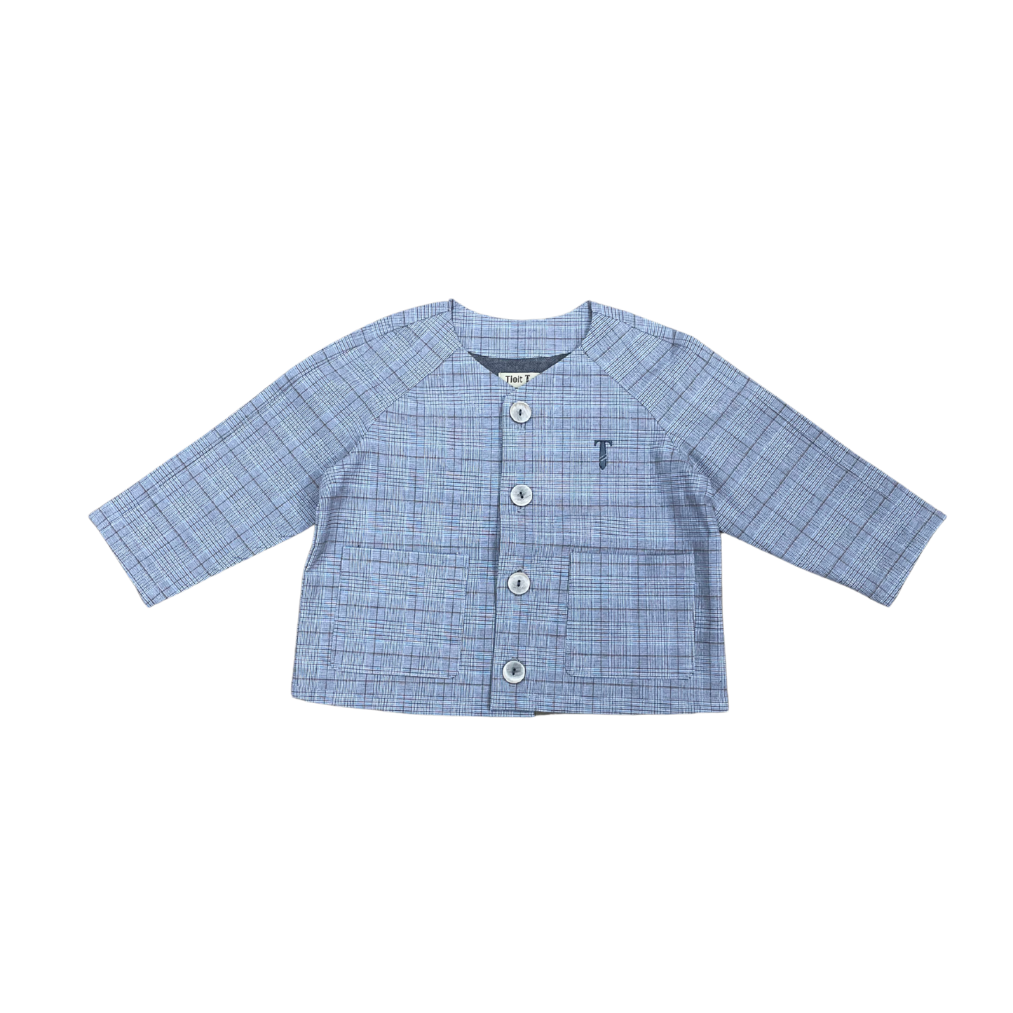 Tie It Light Grey V Plaid Blazer