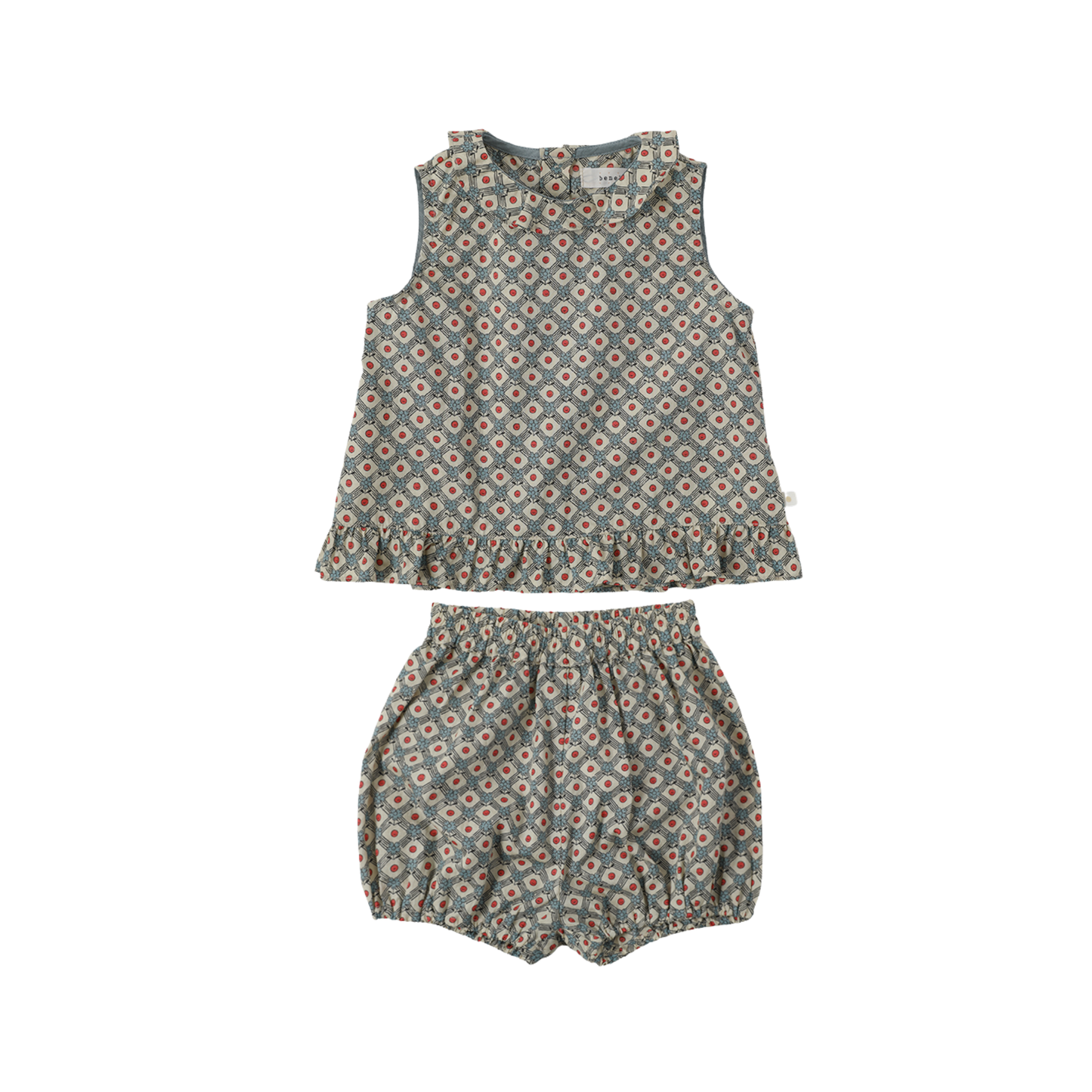 Bene Bene Beige Rhombus Frill Blouse