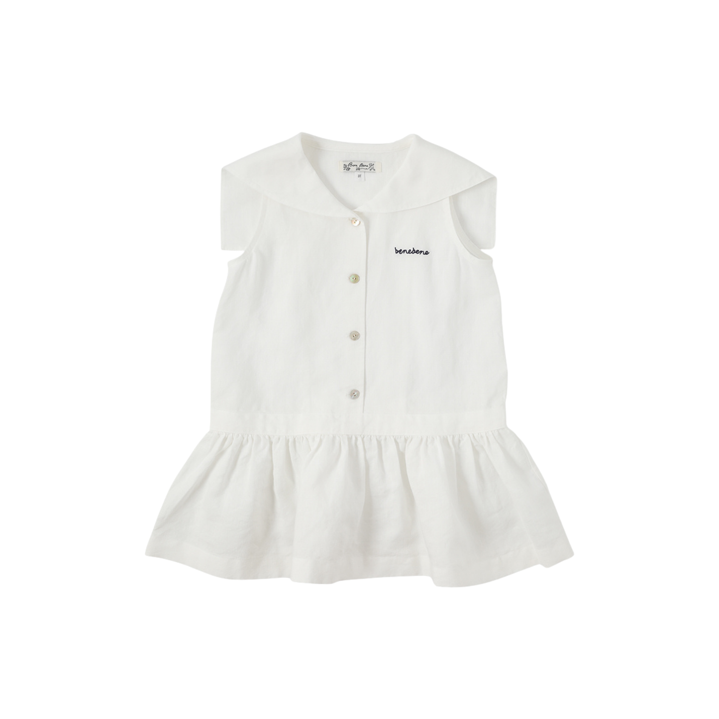 Bene Bene Ivory Marine Linen Dress
