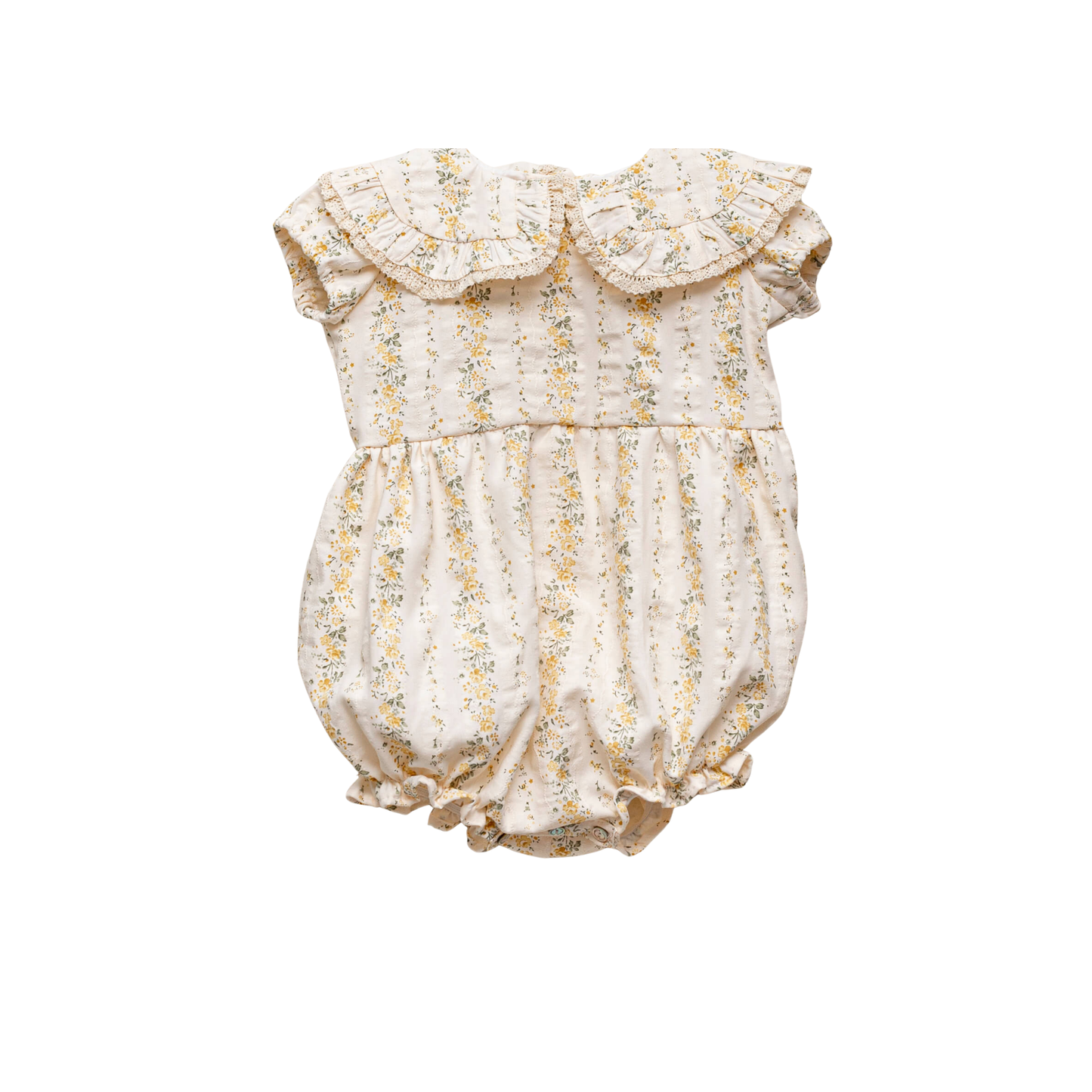 Cosmosophie Ivory Alba Flower Print Romper