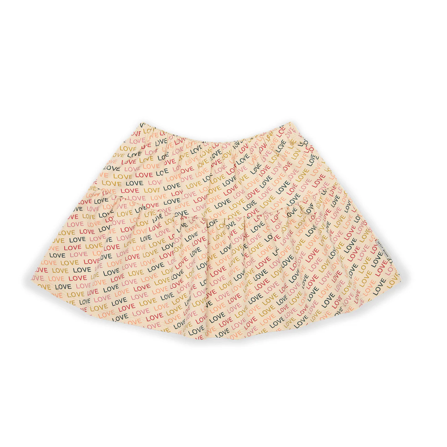 Petit Blush Love Text Aop Ruffle Long Skirt