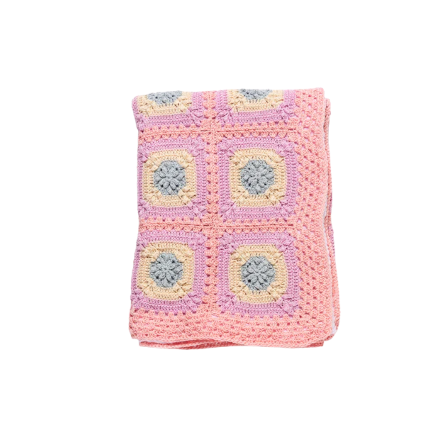 Yaarn Pink Granny Square Blanket