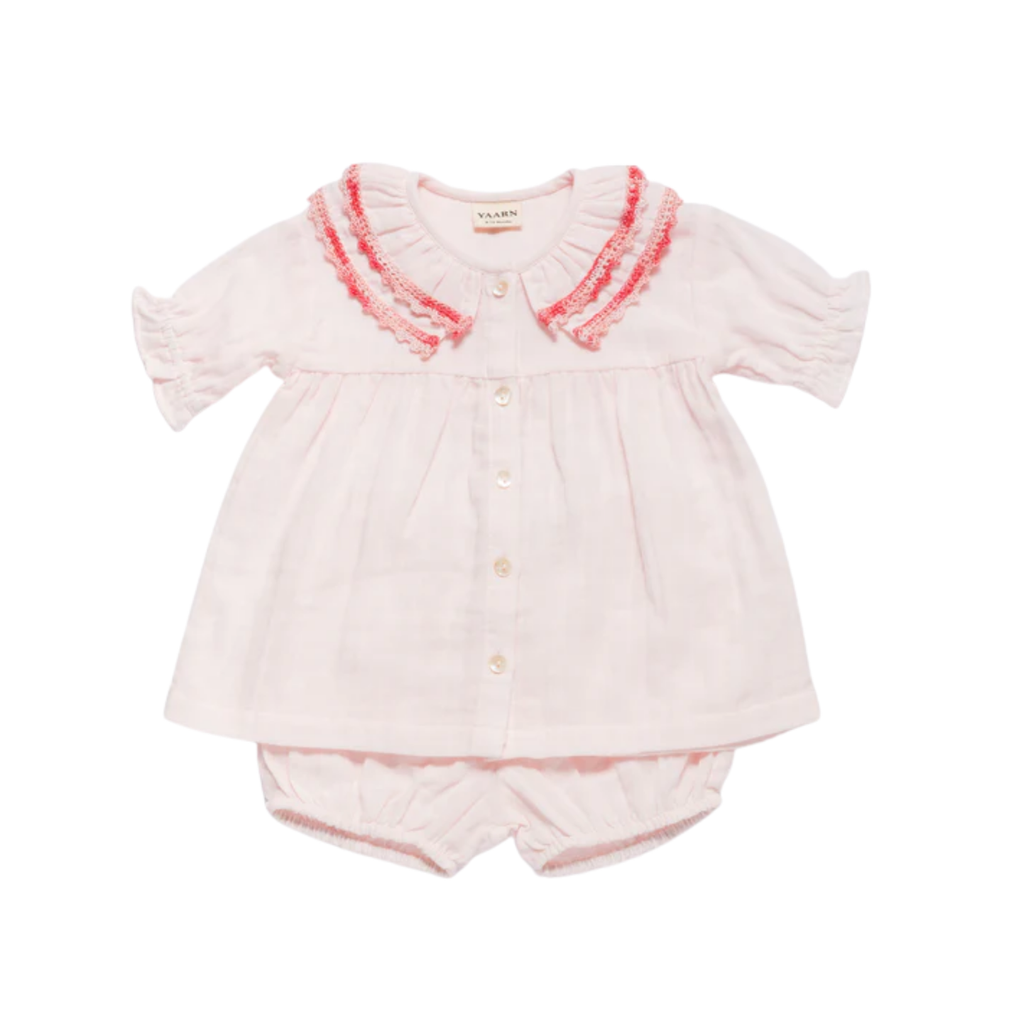 Yaarn Painted Pink Thea Double Collar Dress