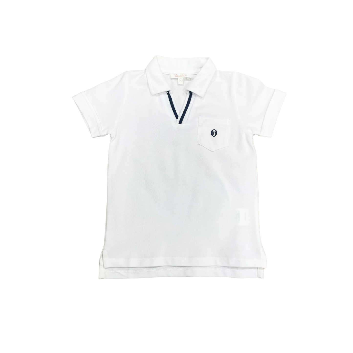 Patachou White V Neck Polo Shirt