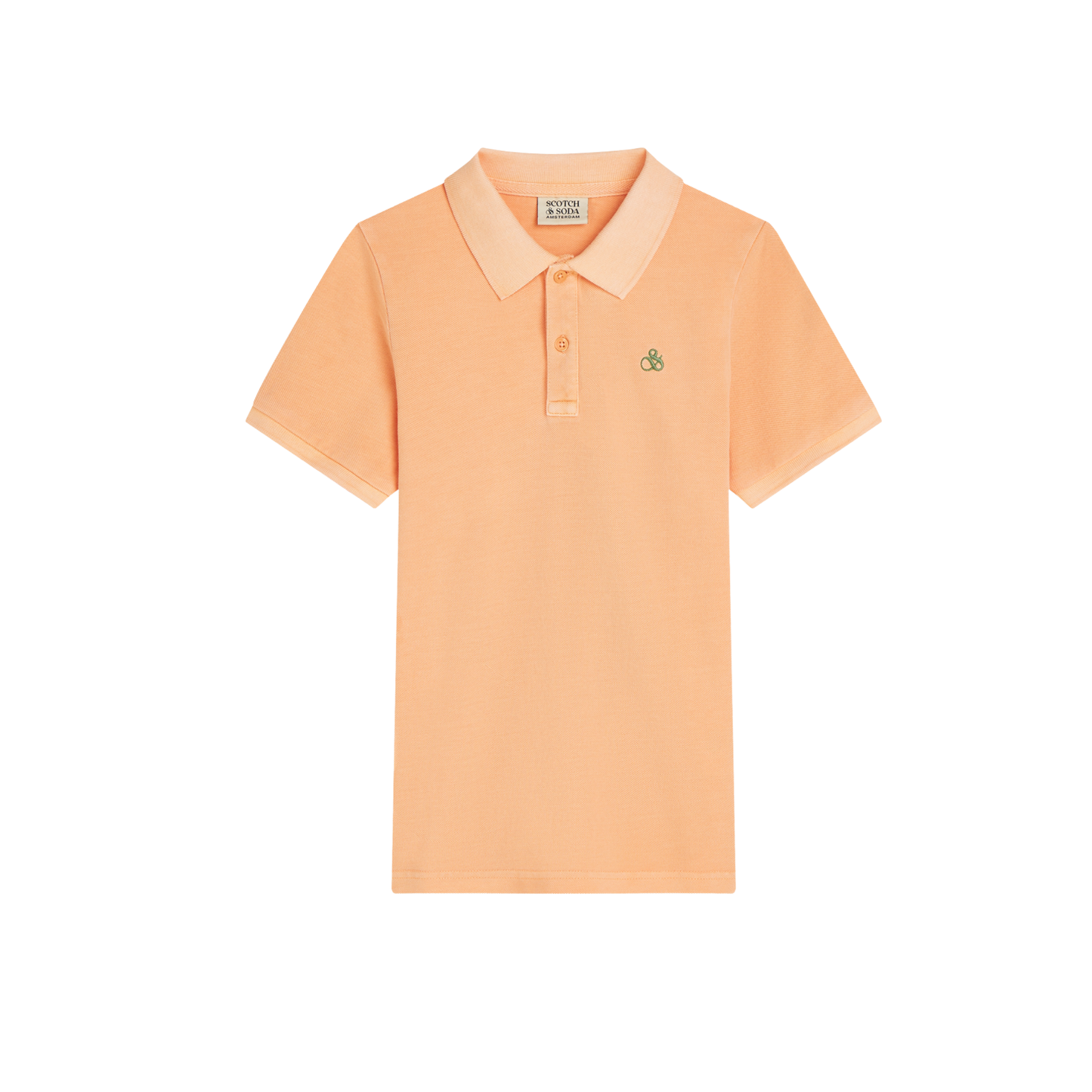 Scotch & Soda Orange Seasonal Core Chest Embroidery Pique Garment Polo