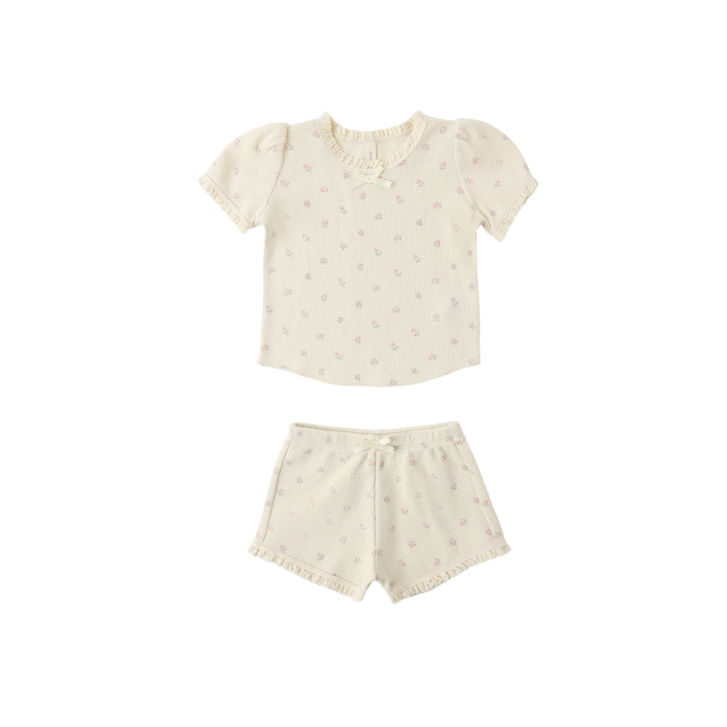Quincy Mae Natural Ruby Ditsy Shorts Set