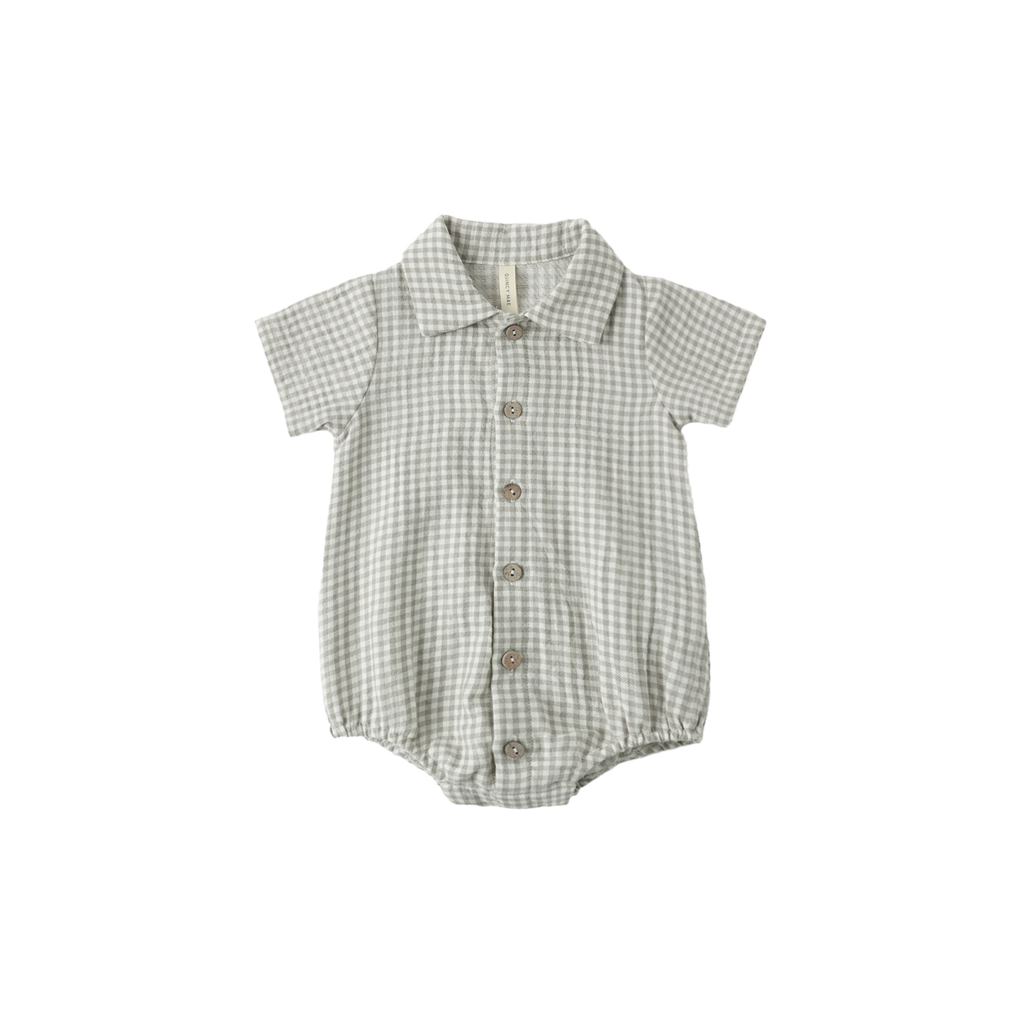 Quincy Mae Sage Matteo Gingham Romper