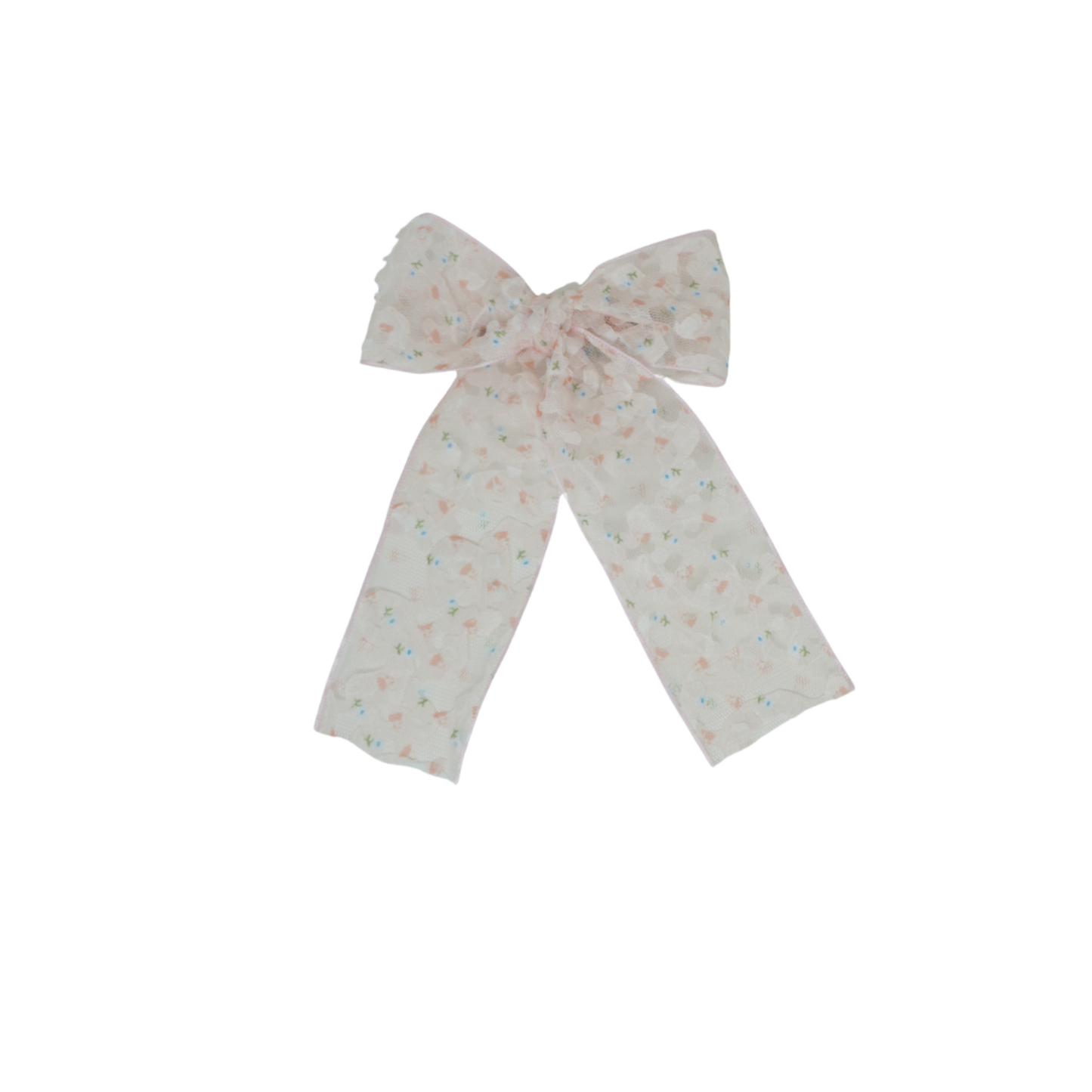 Bandeau Pink Sheer 3D Flower Printed Ribbon Collection Small Bow Clip