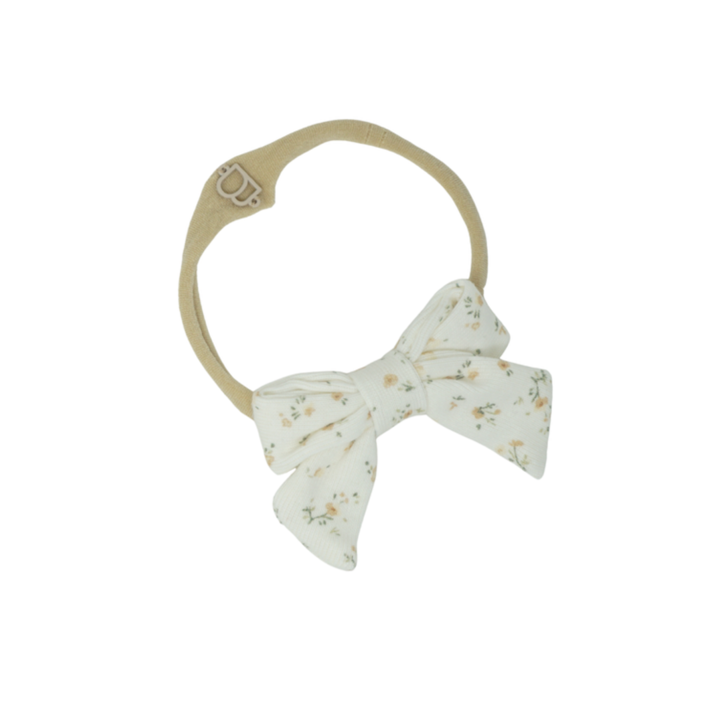 Bandeau Yellow Floral/ White Dainty Prints On Soft Fabric Collection Baby Nylon Band