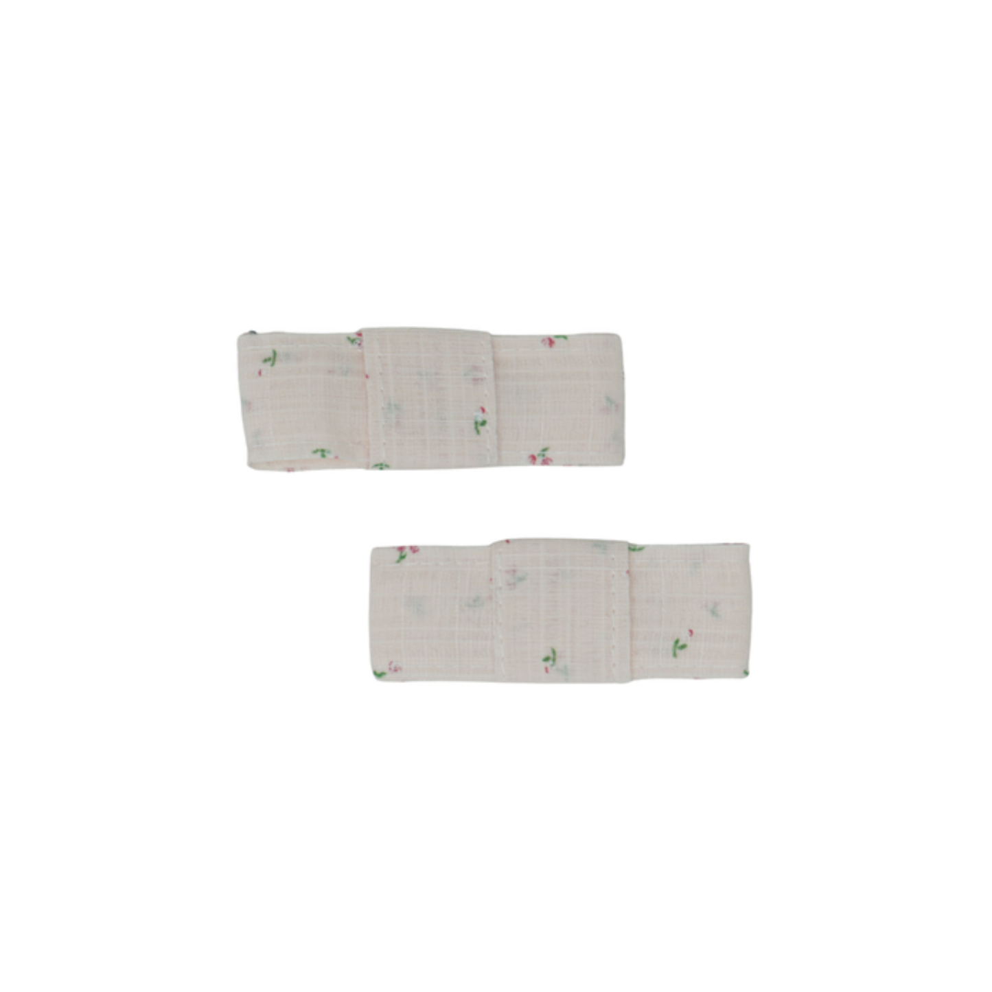 Bandeau Pale Pink Tiny Floral Linen Bows Collection Mini Bow Clip Set