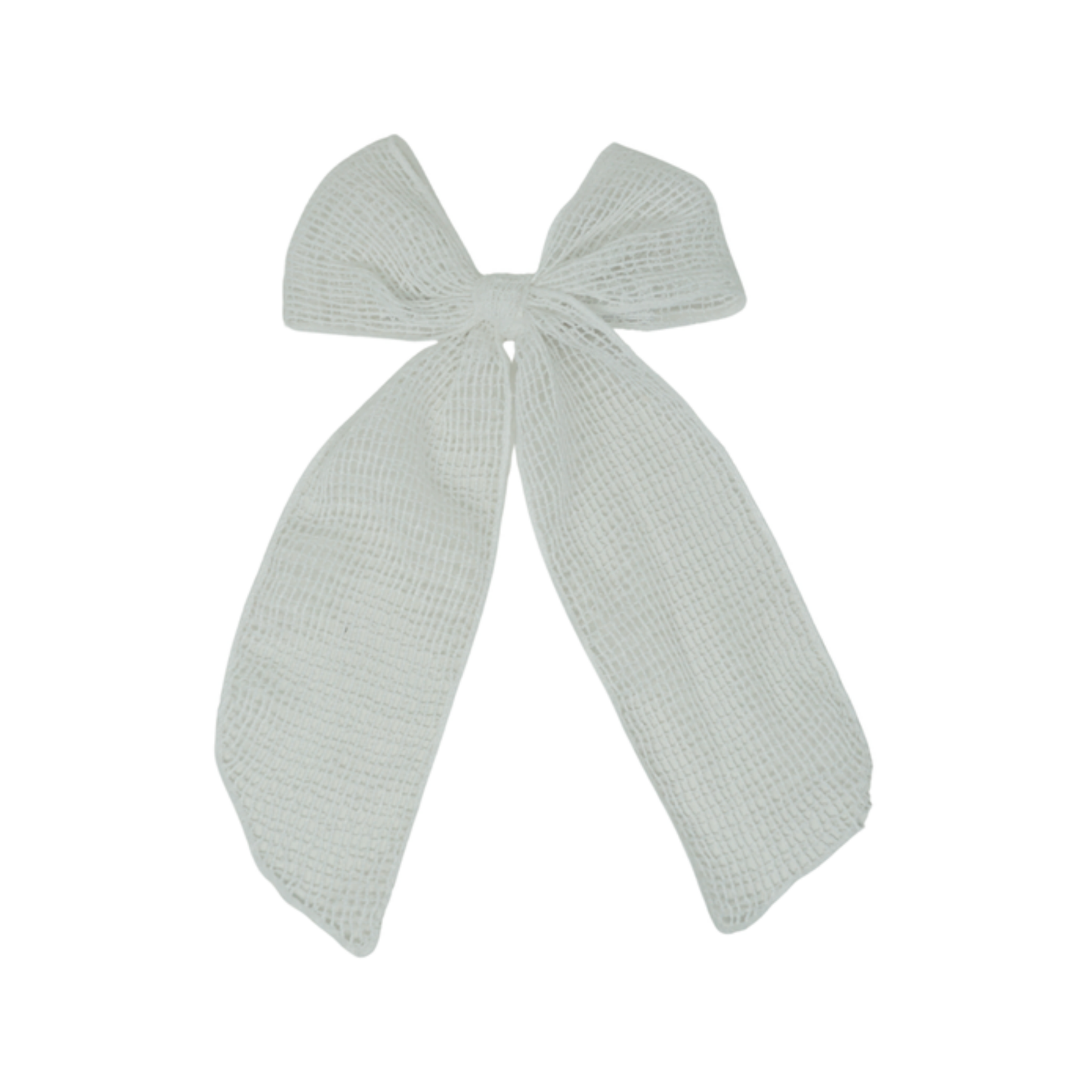 Bandeau White Netting Crochet Collection Large Bow Clip