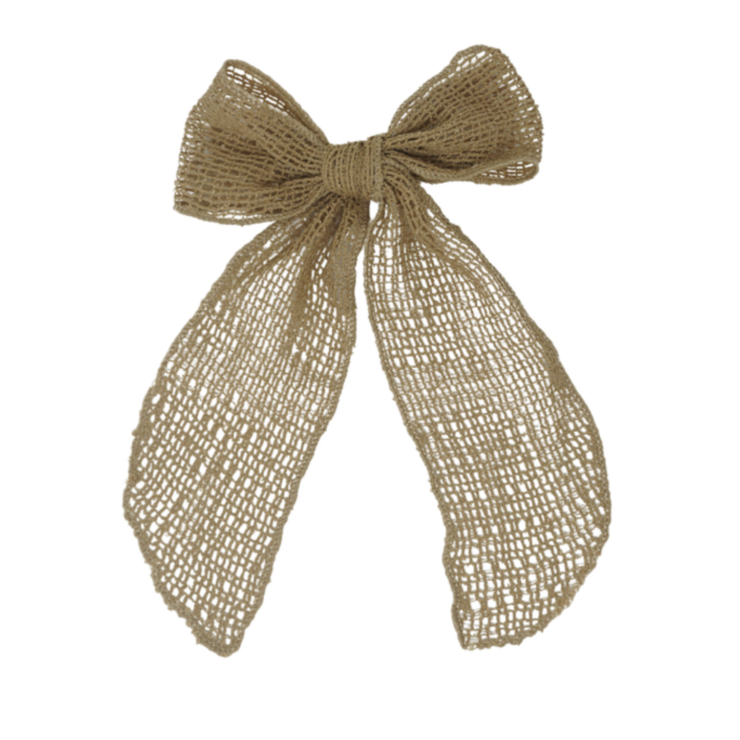 Bandeau Taupe Netting Crochet Collection Large Bow Clip
