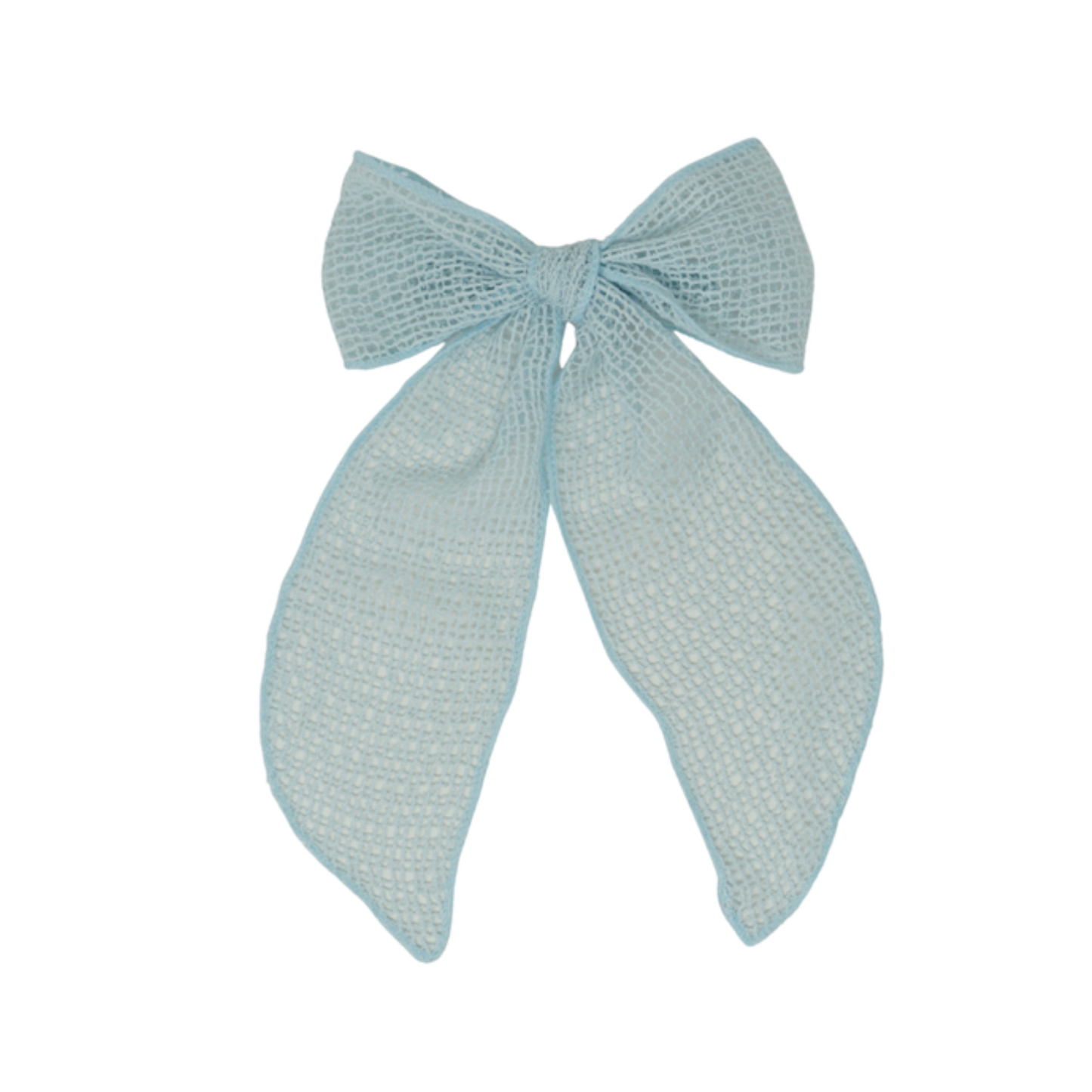 Bandeau Pale Blue Netting Crochet Collection Large Bow Clip