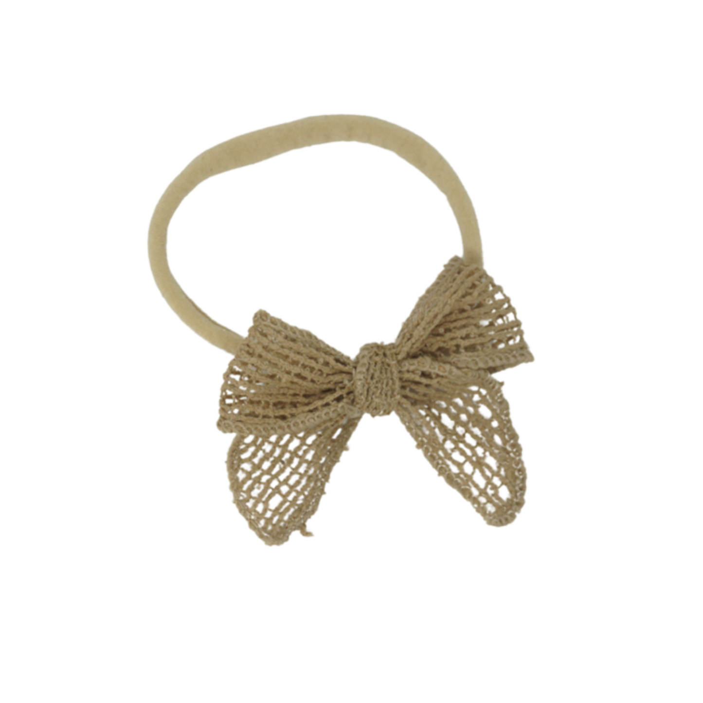 Bandeau Taupe Netting Crochet Collection Nylon Baby Band