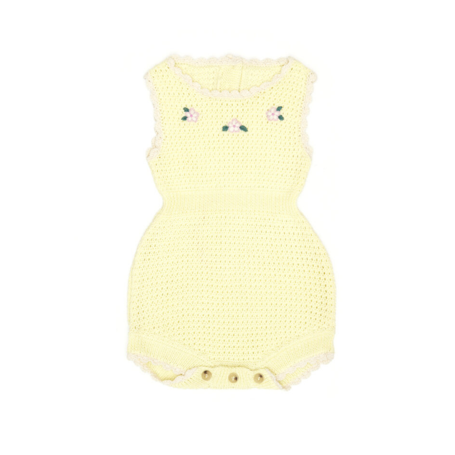 Tuntun Wax Yellow & Natural Avery Crochet Romper