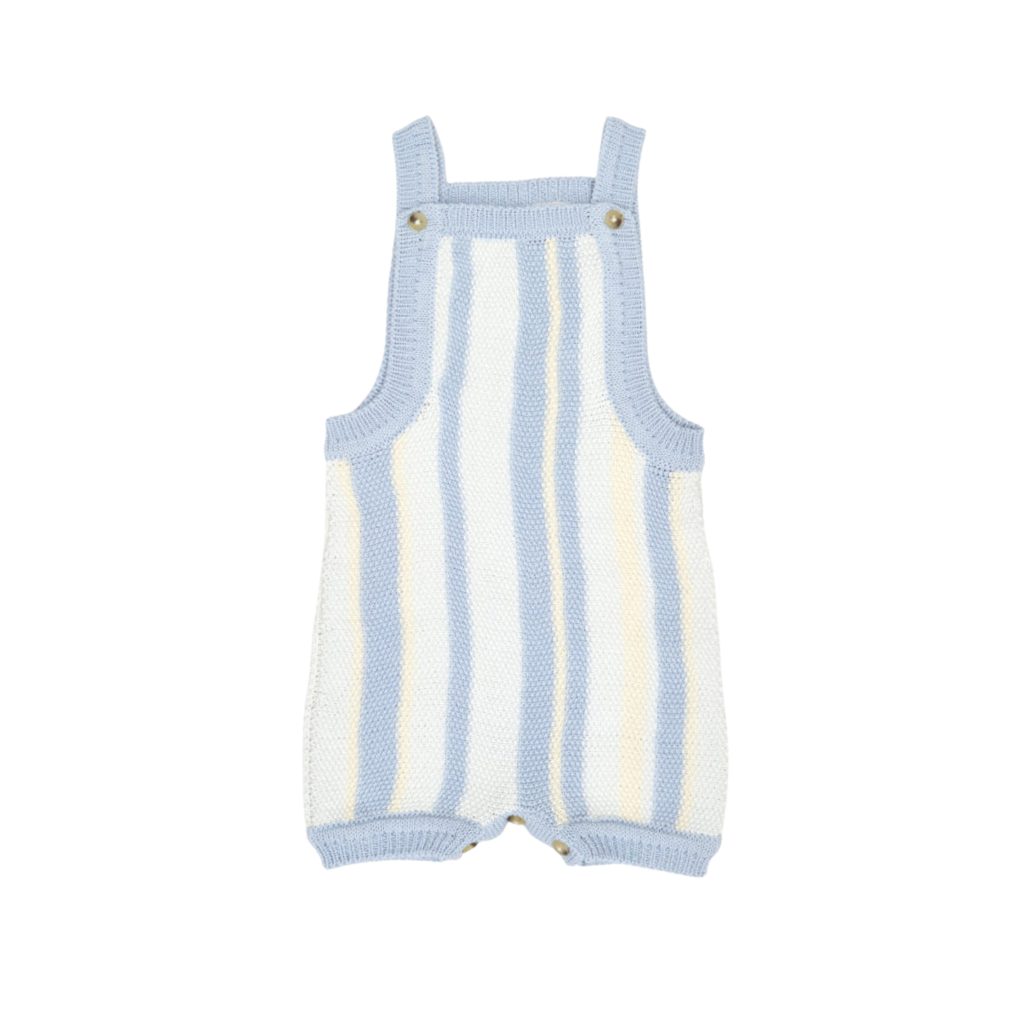 Tuntun Light Blue & Natural Stripped Knitted Romper