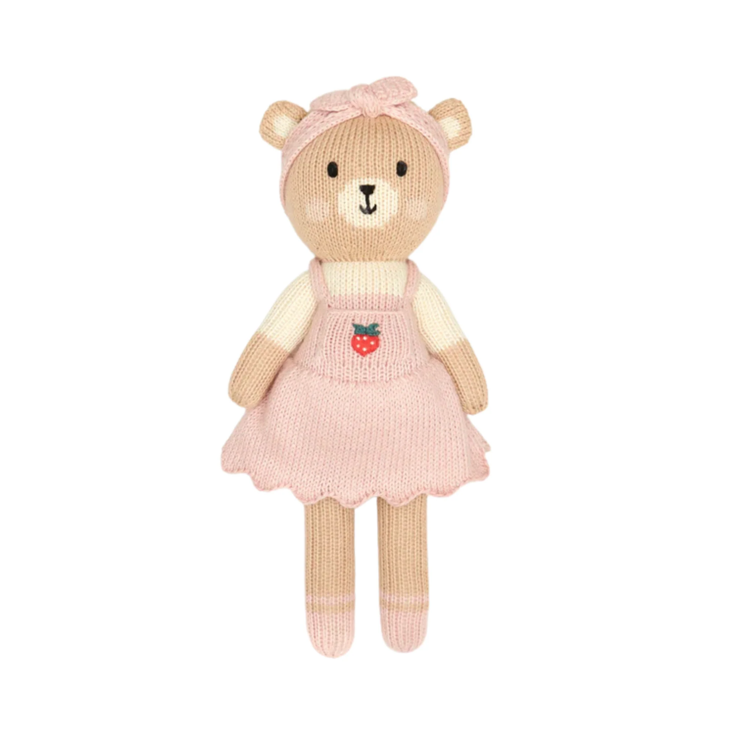 TunTun Pink & Natural Emma The Bear With Strawberry