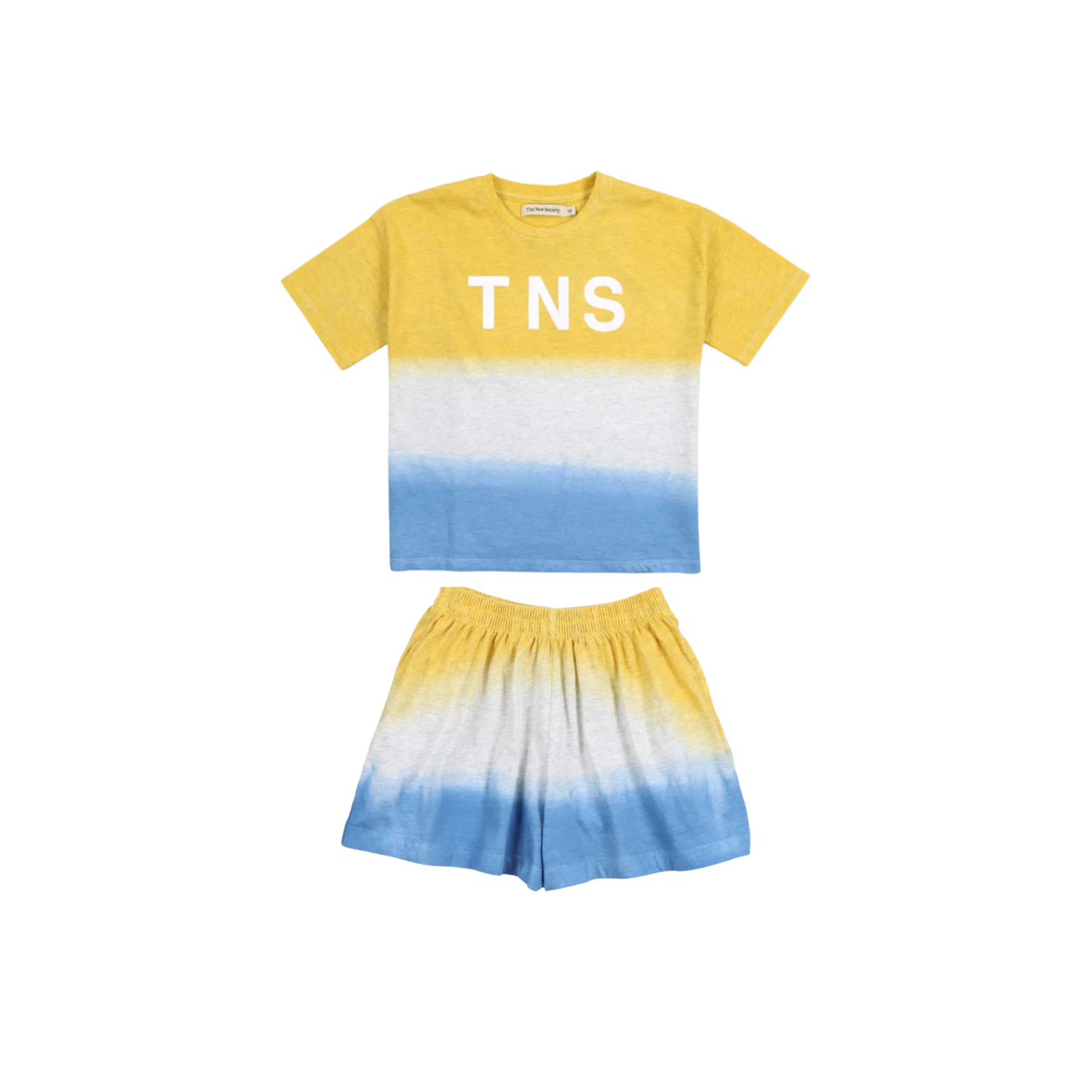 The New Society Mimosa Yellow Tie Dye Shorts Set