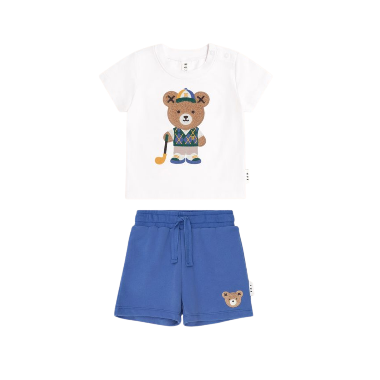 Huxbaby White/Cobalt Golfer Hux Shorts Set