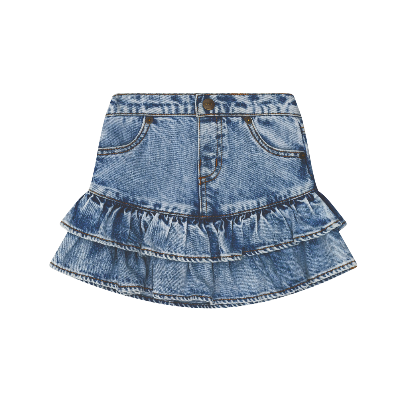 Huxbaby Denim Blue Dreamy Denim Tiered Skirt